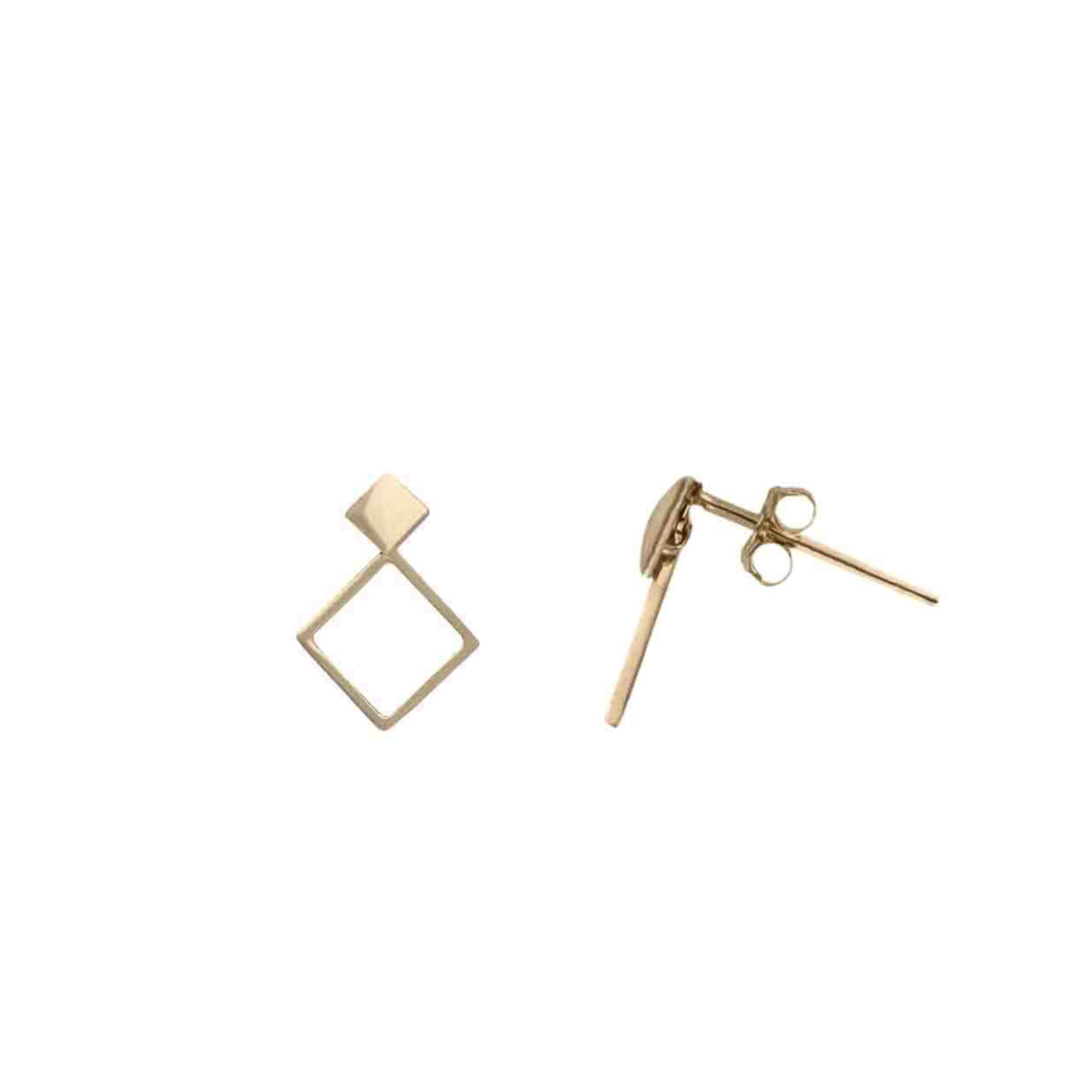 Sterling Gold Chic Diamond Drop Earrings - Image 3
