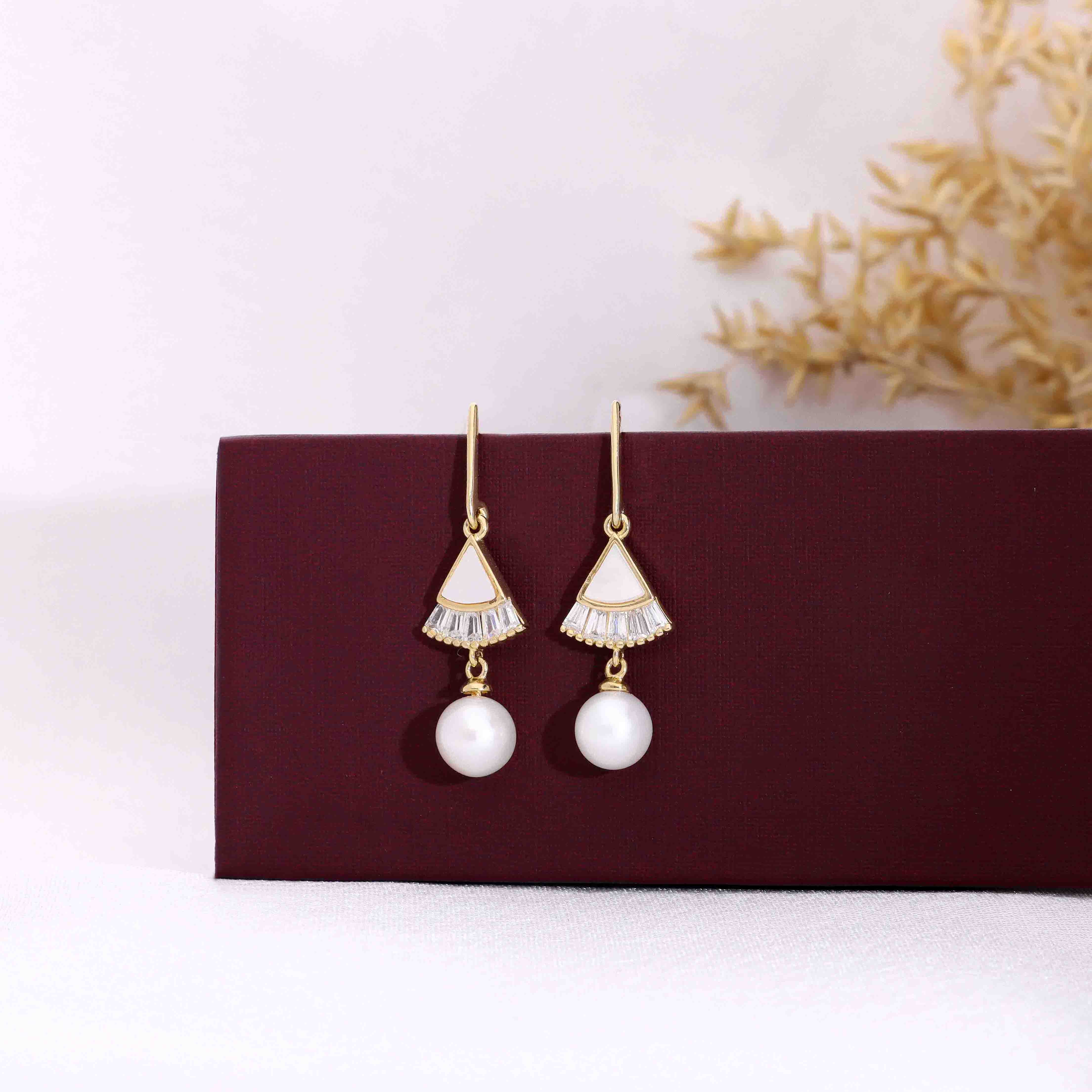 Sterling Silver Chic Pearl Drop Earrings - Image 5