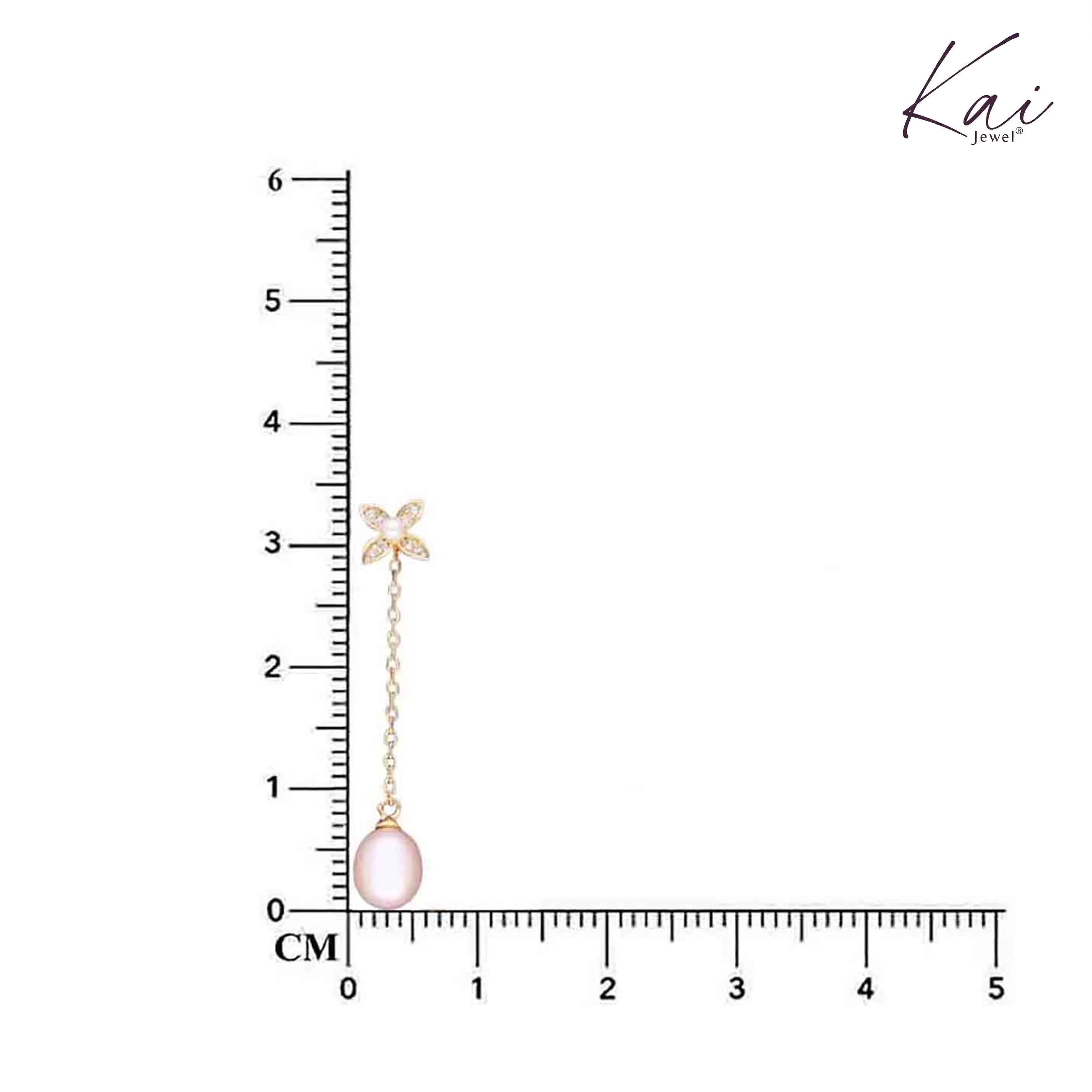 Sterling Silver Floral Pearl Drop Earrings - Image 4