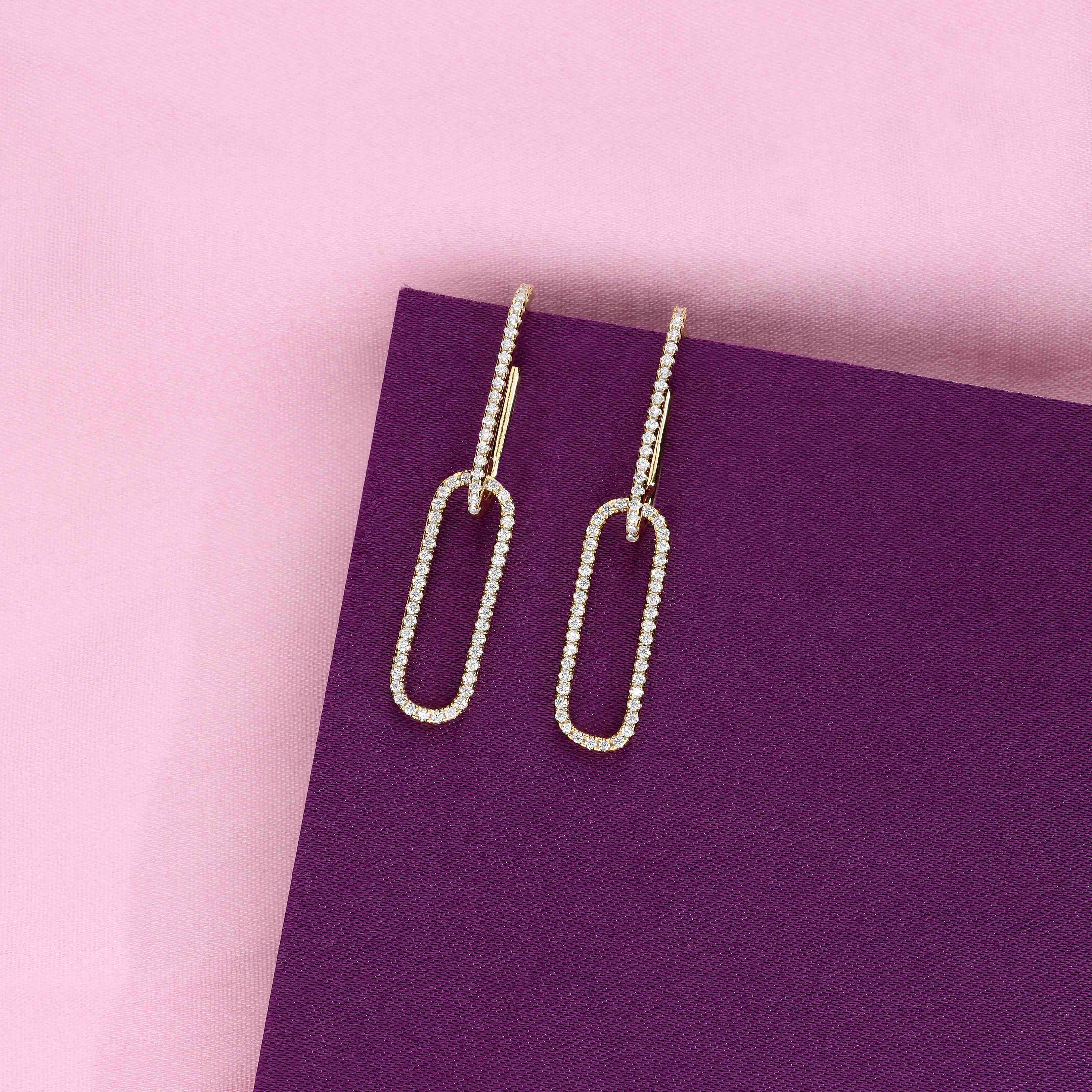 Link Luxe Silver Drop Earrings - Image 2