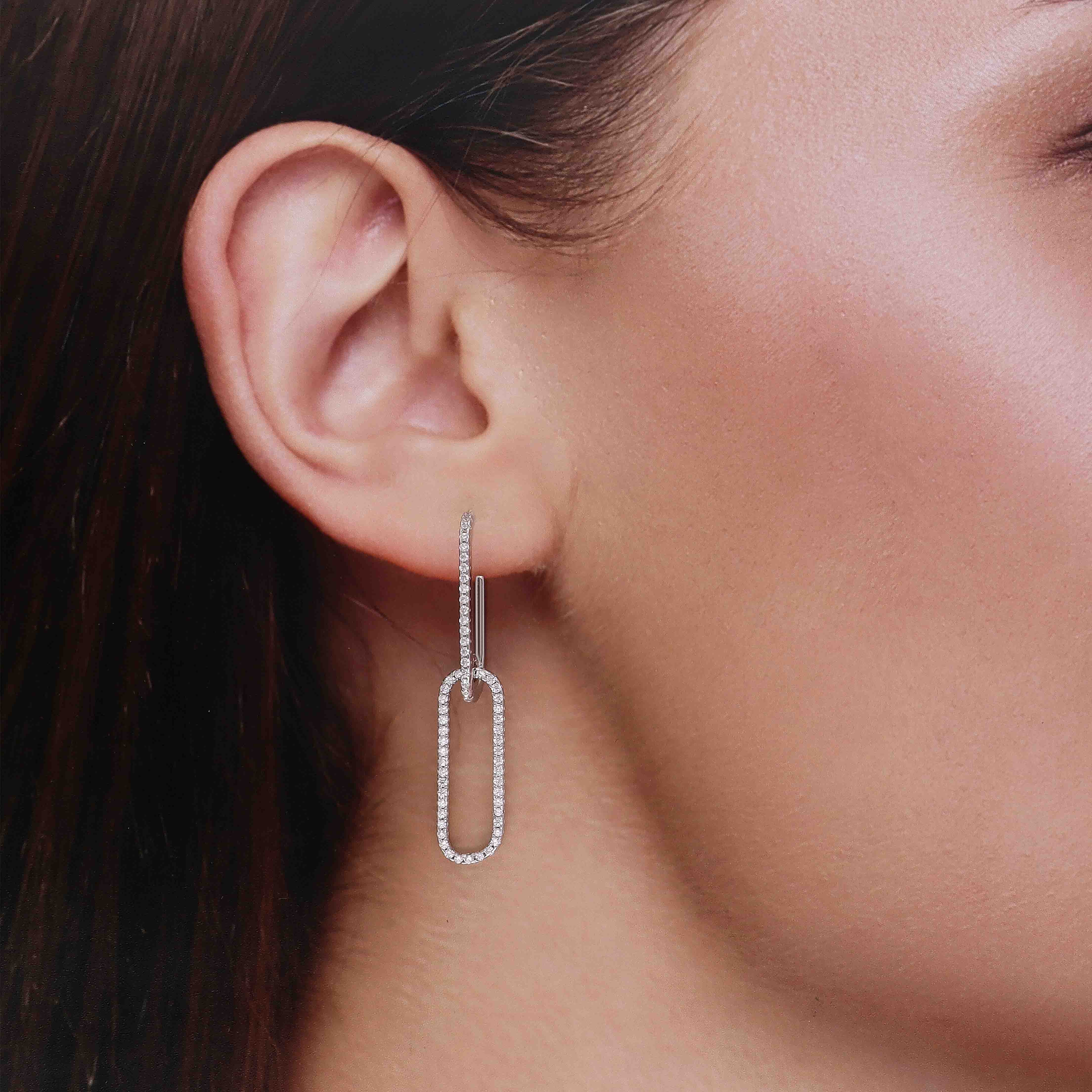 Link Luxe Silver Drop Earrings - Image 3