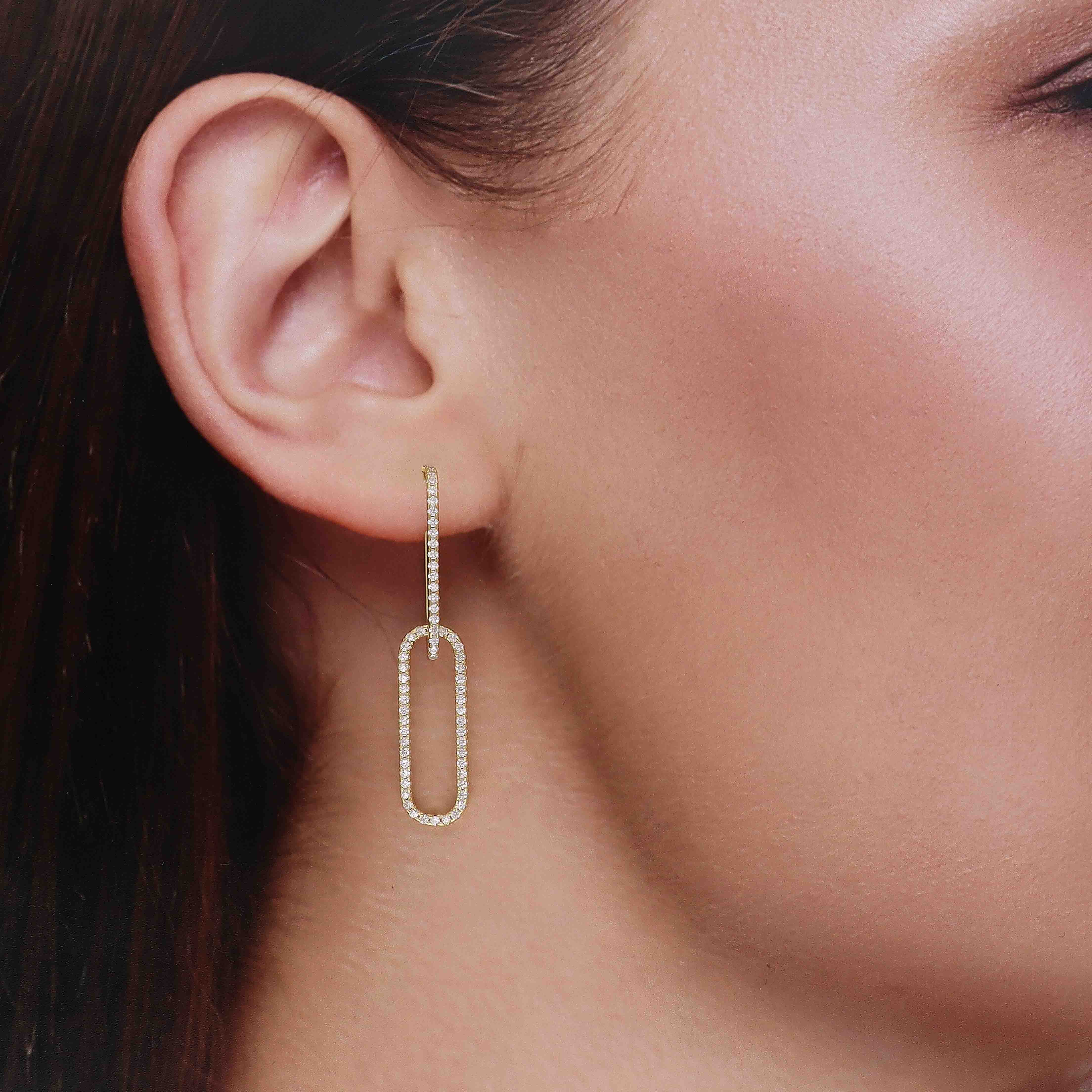 Link Luxe Silver Drop Earrings - Image 4