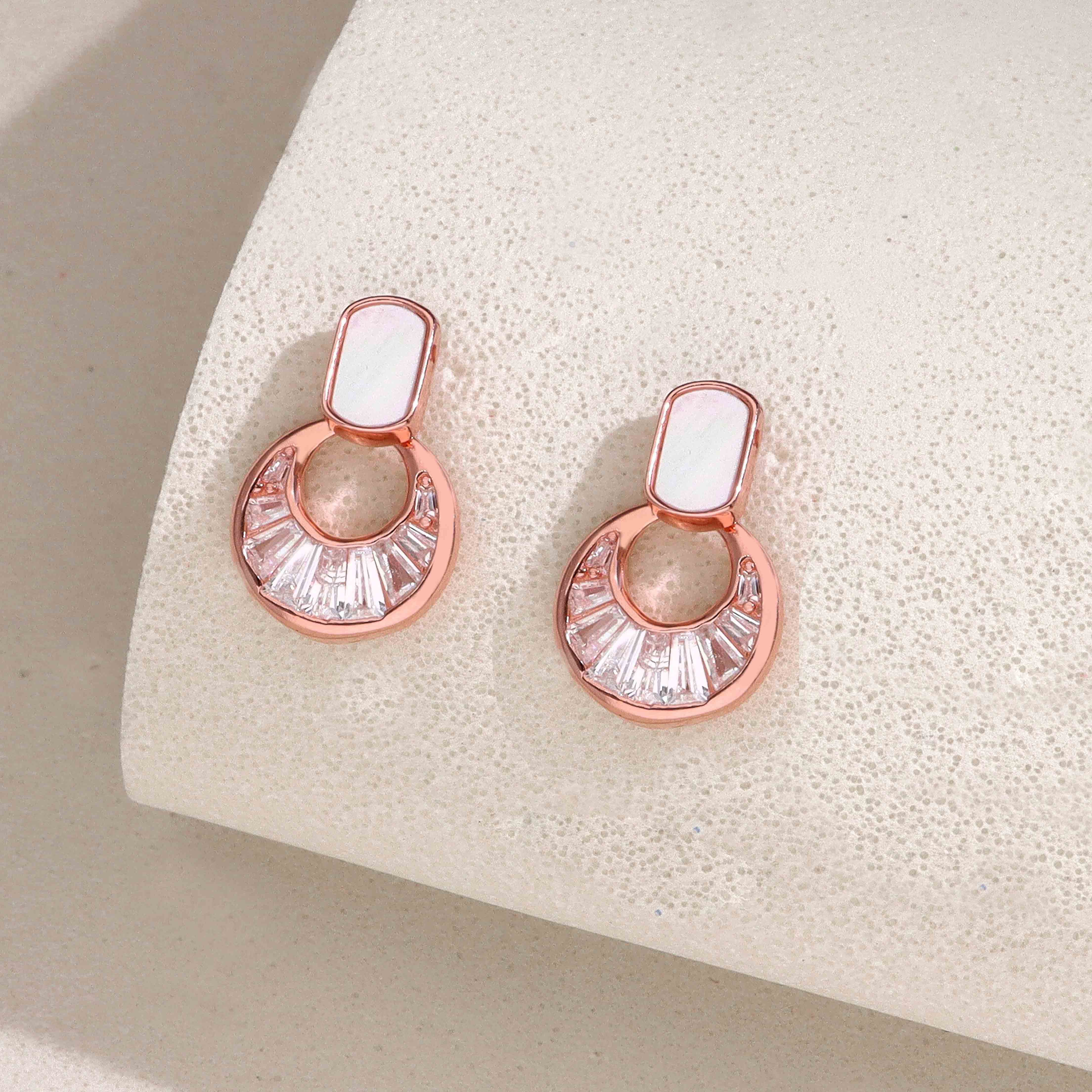 Sterling Silver Mother-of-Pearl & Baguette Drop Earring - Image 2