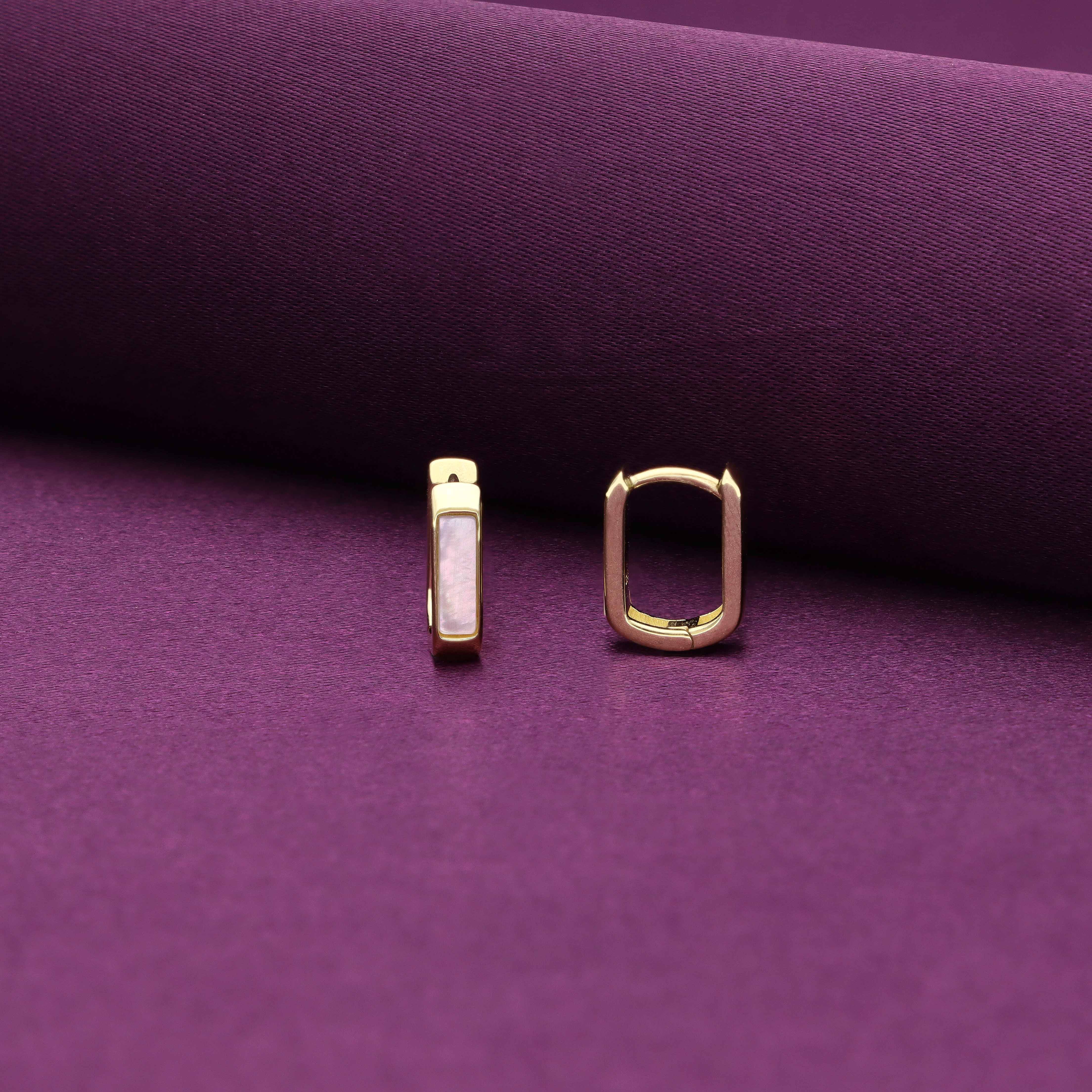 Square Silver Hoop Earrings - Image 2