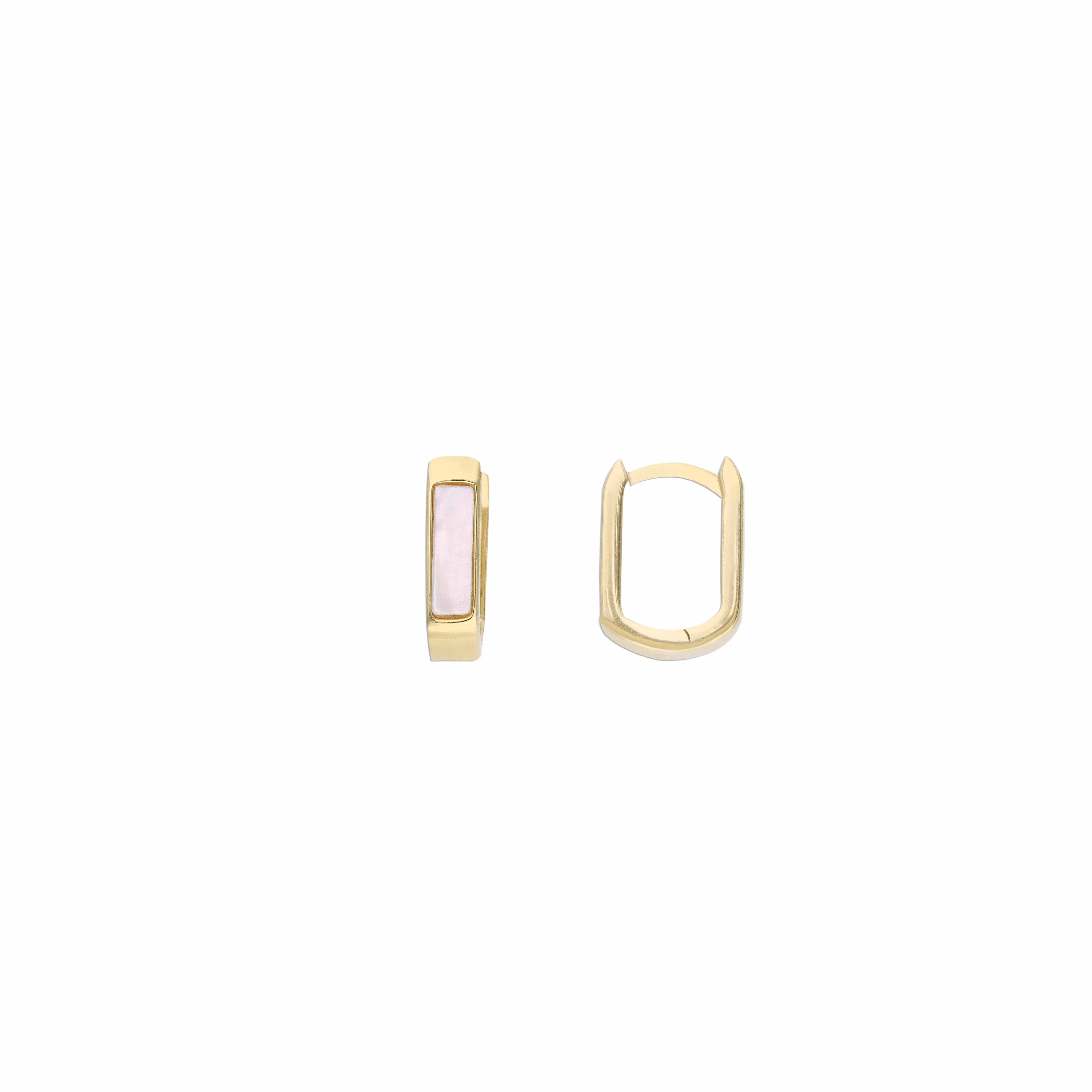 Square Silver Hoop Earrings - Image 4