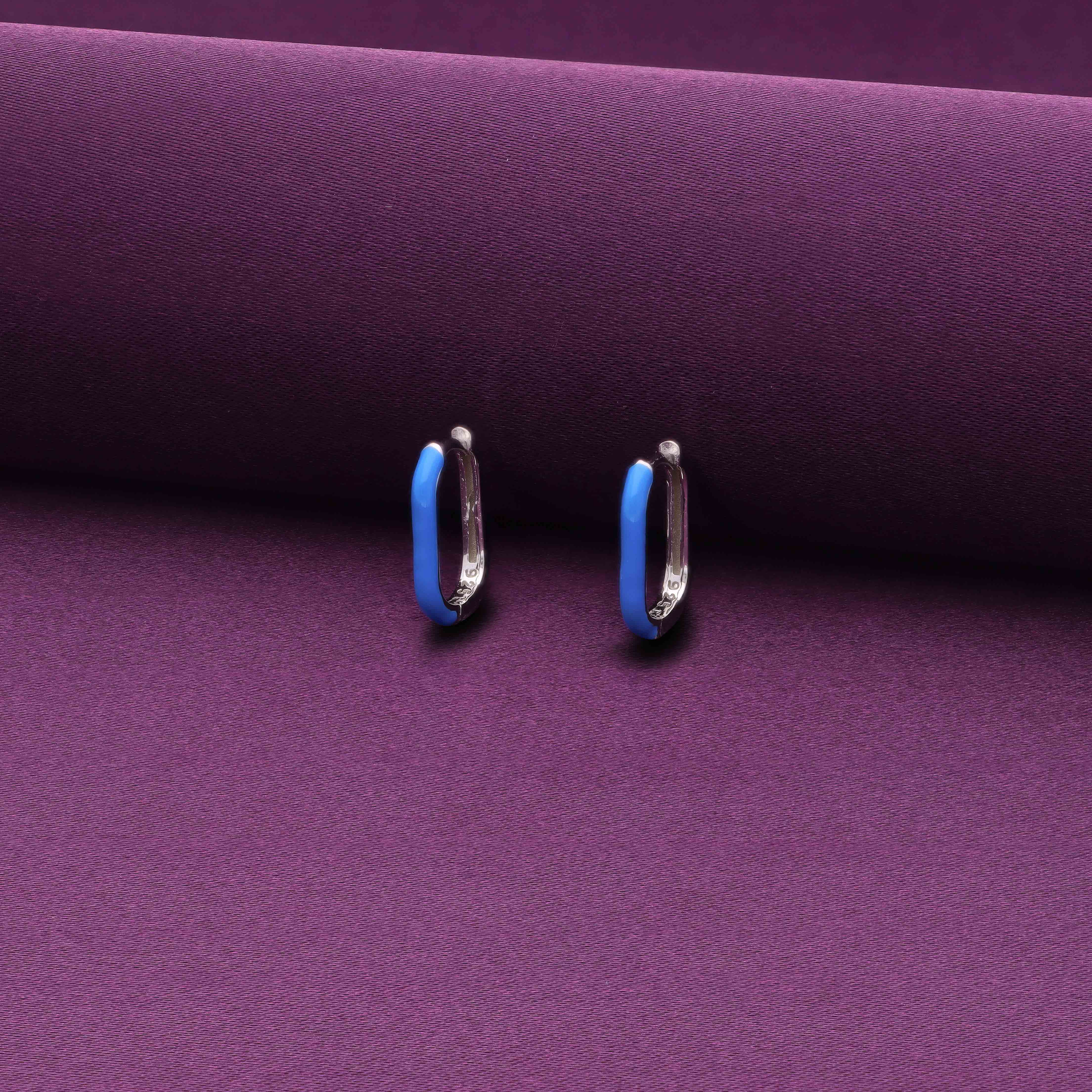 Colorful Enamel Hoop Earrings - Image 4