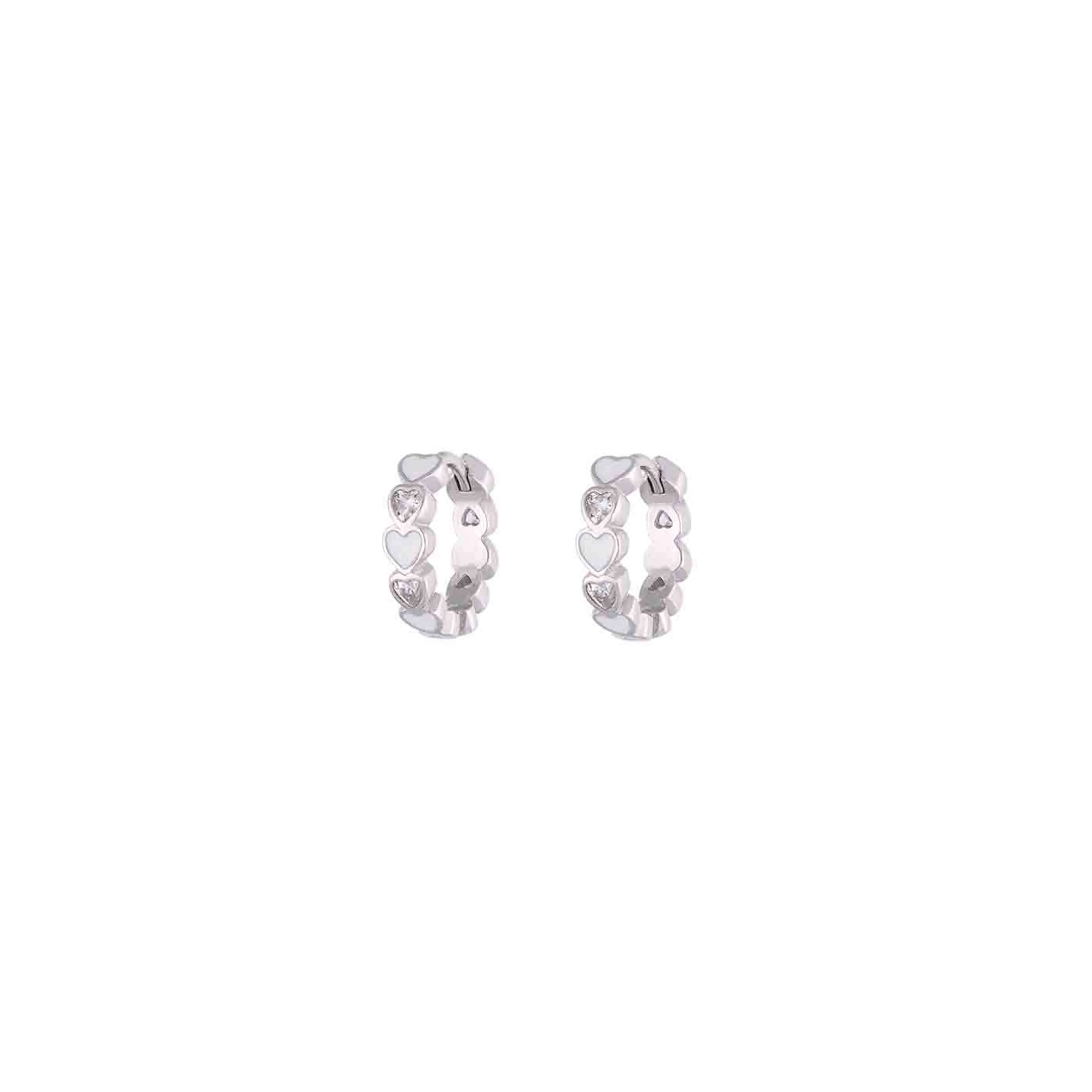 Sterling Silver Colourful Heart Hoops - Image 5