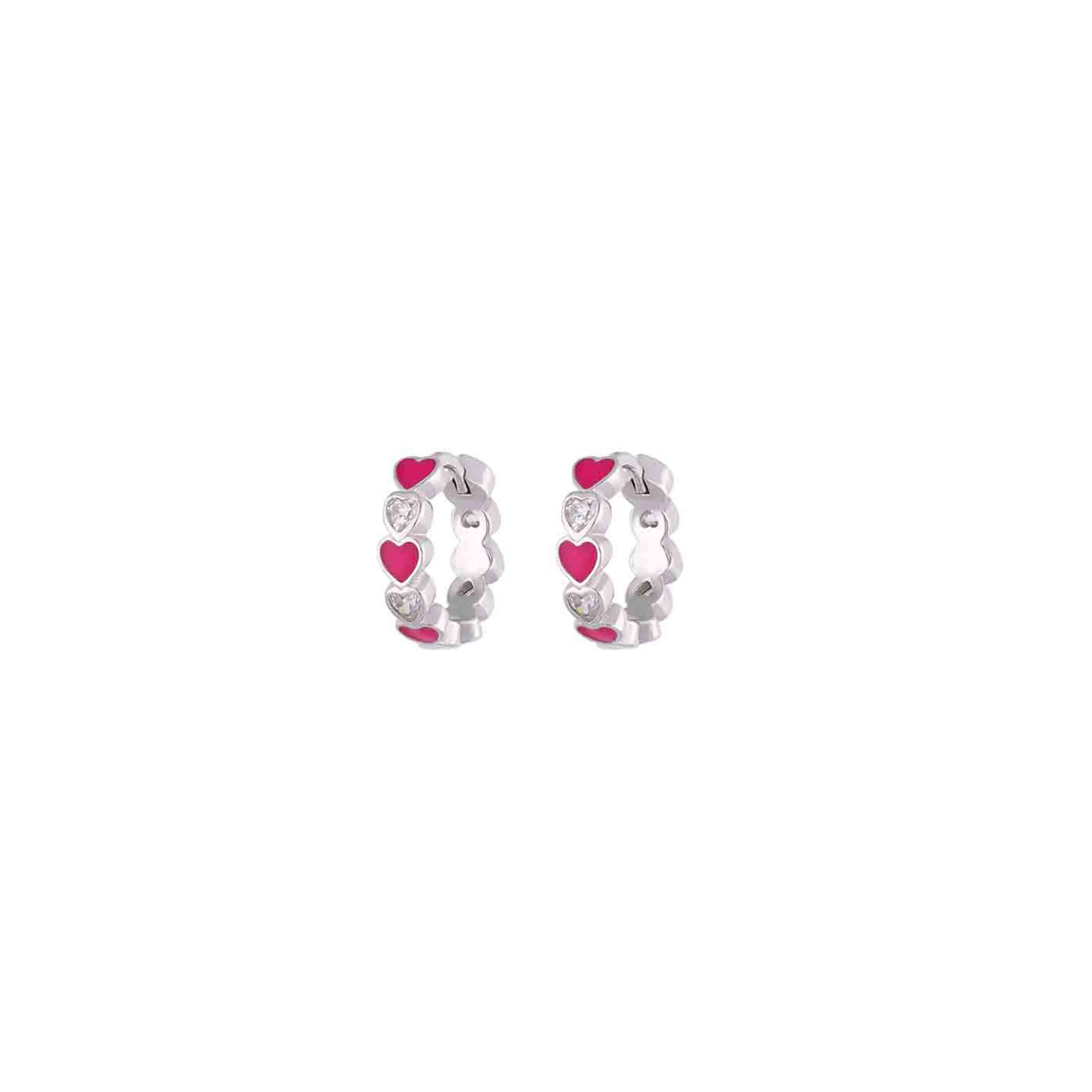 Sterling Silver Colourful Heart Hoops - Image 6