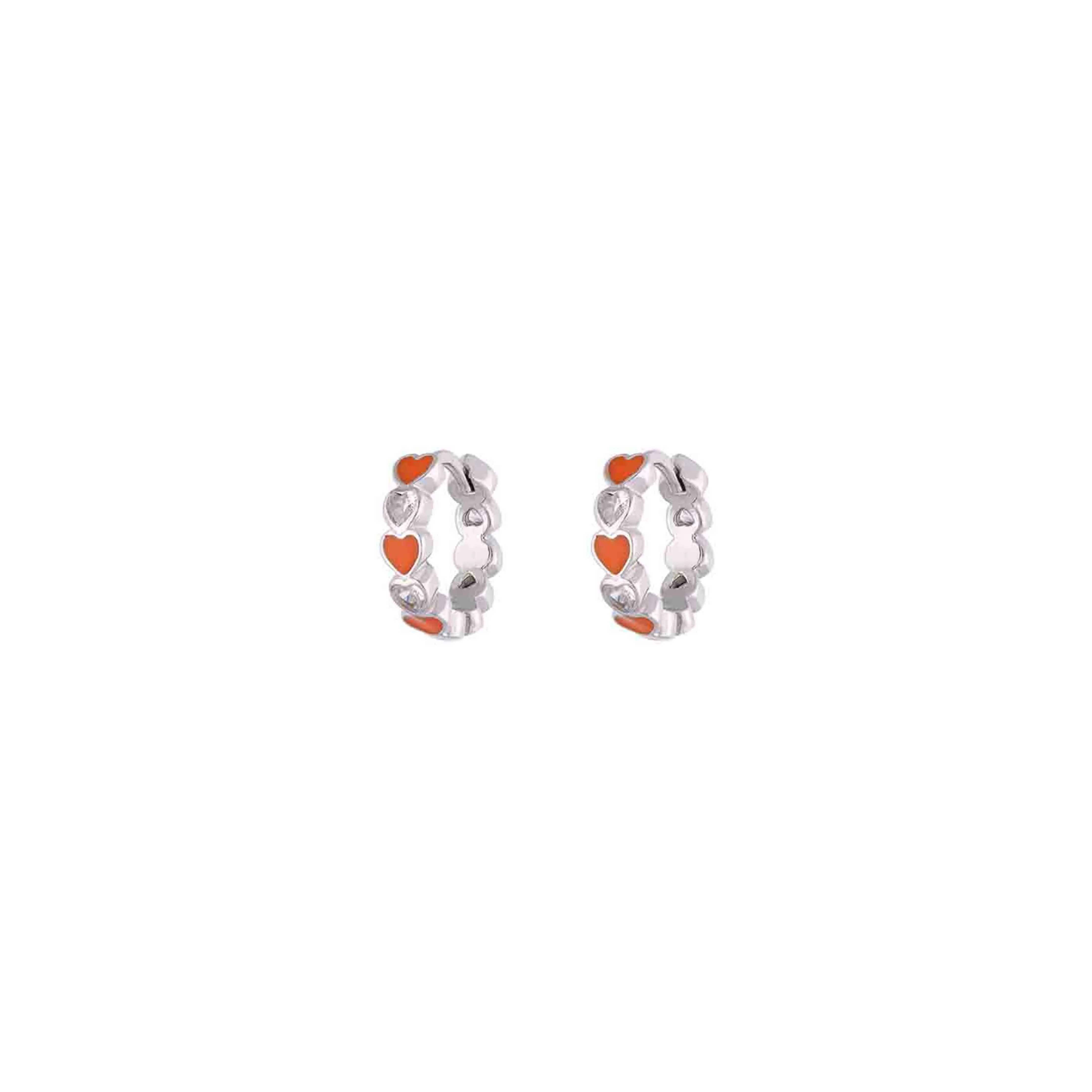 Sterling Silver Colourful Heart Hoops - Image 8