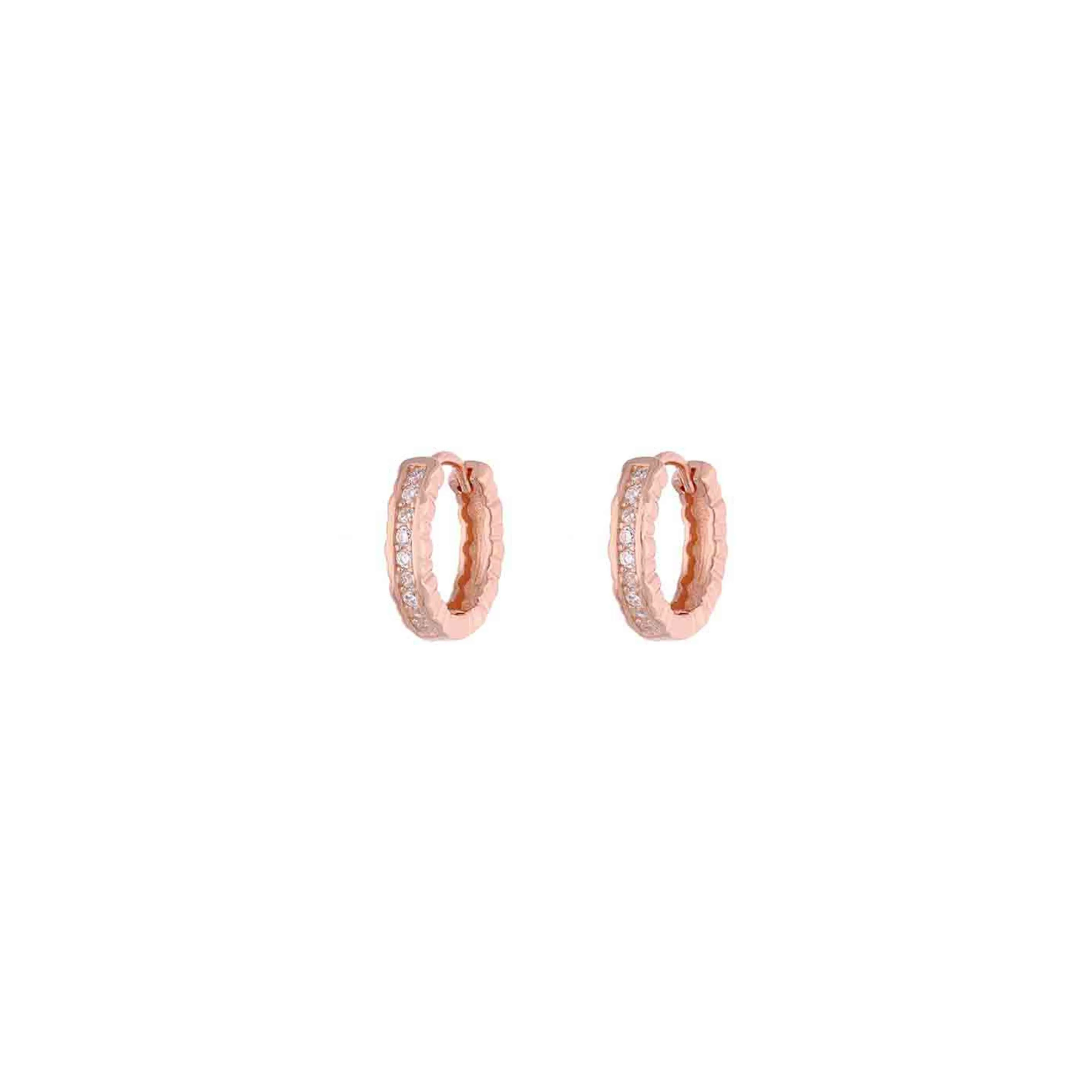 Sterling Silver Rose Gold Zircon Studs - Image 2