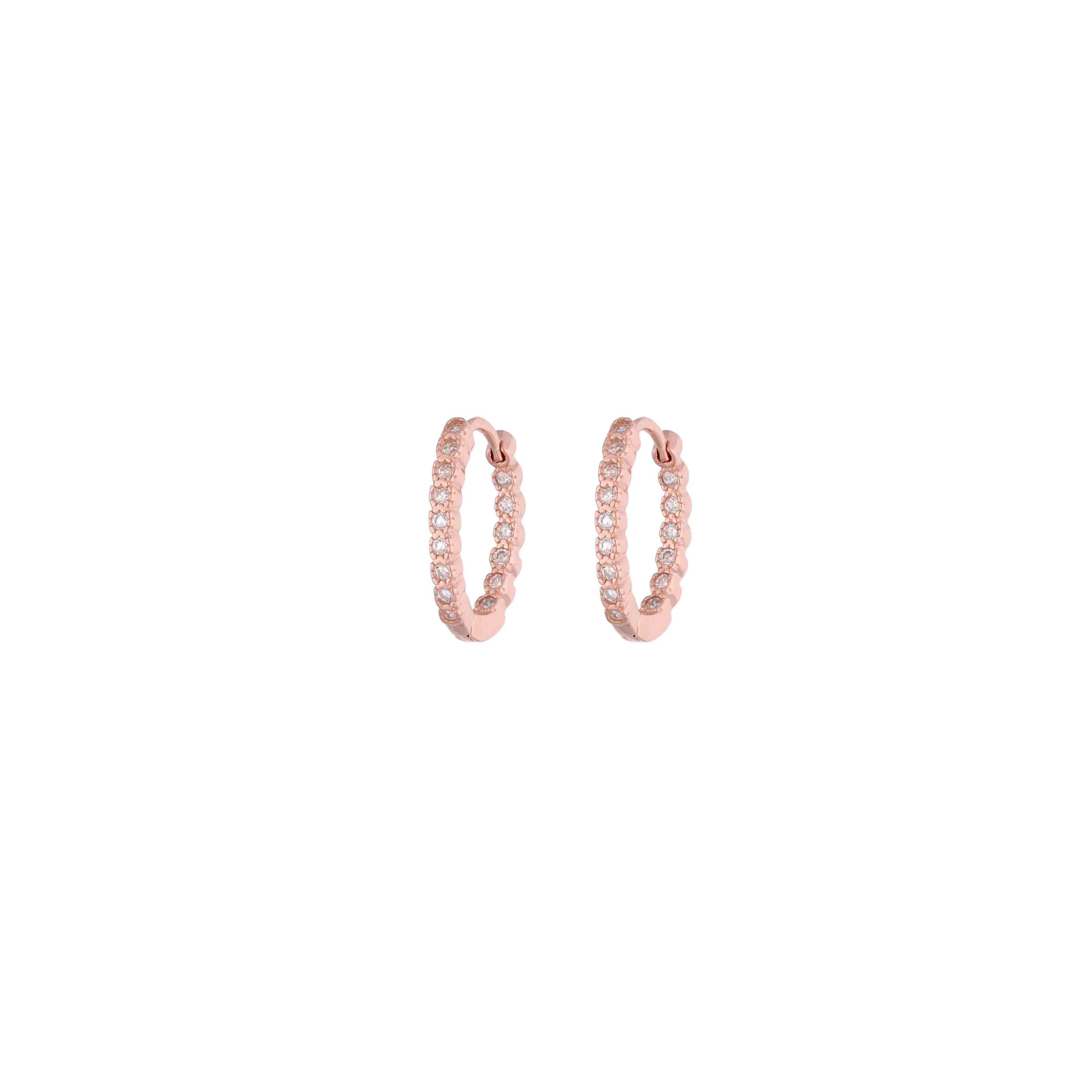 Sterling Oval Shaped Silver Hoops Earrings - Image 4