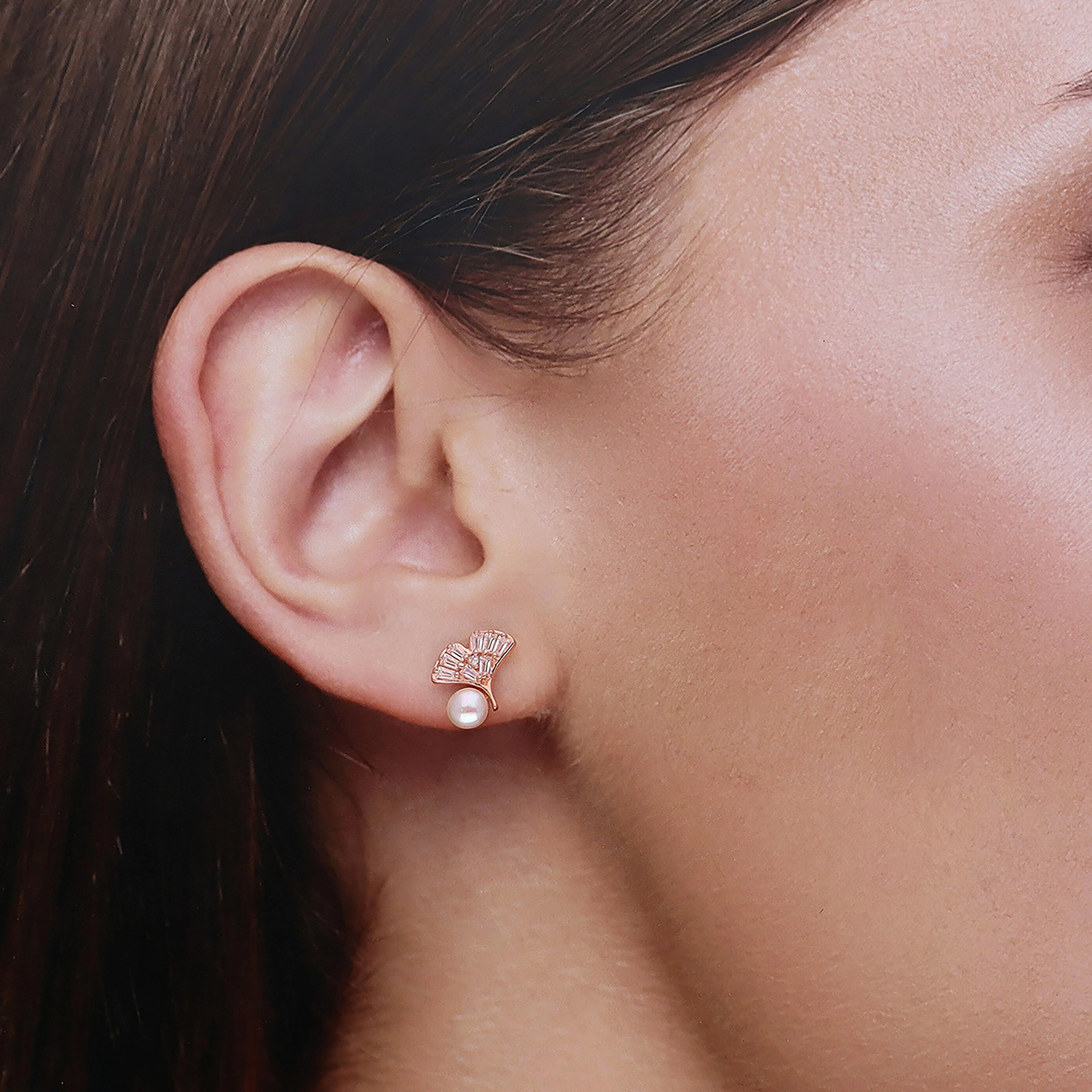 Sterling Silver Pearlescent Petal Gleam Earrings - Image 4