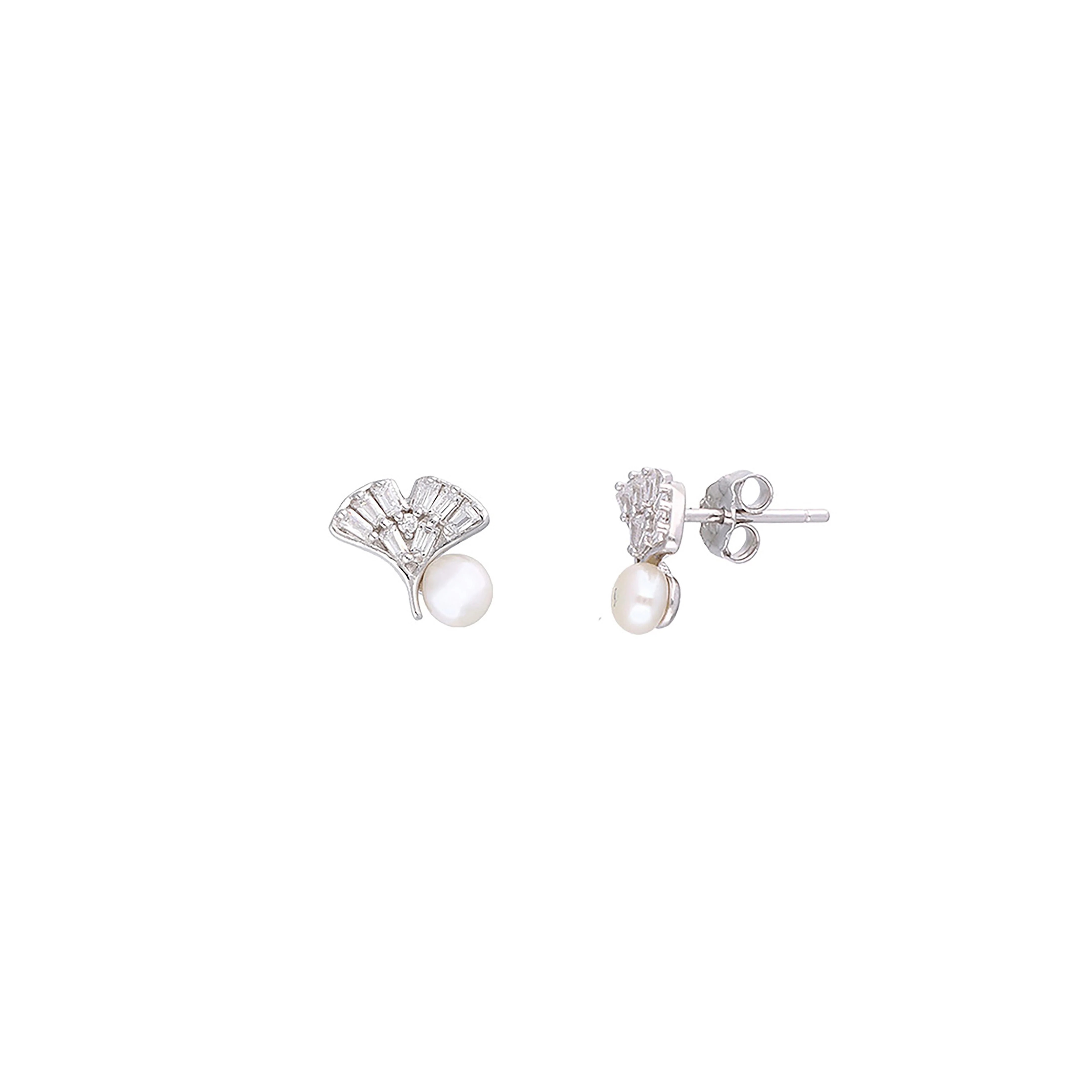 Sterling Silver Pearlescent Petal Gleam Earrings - Image 5