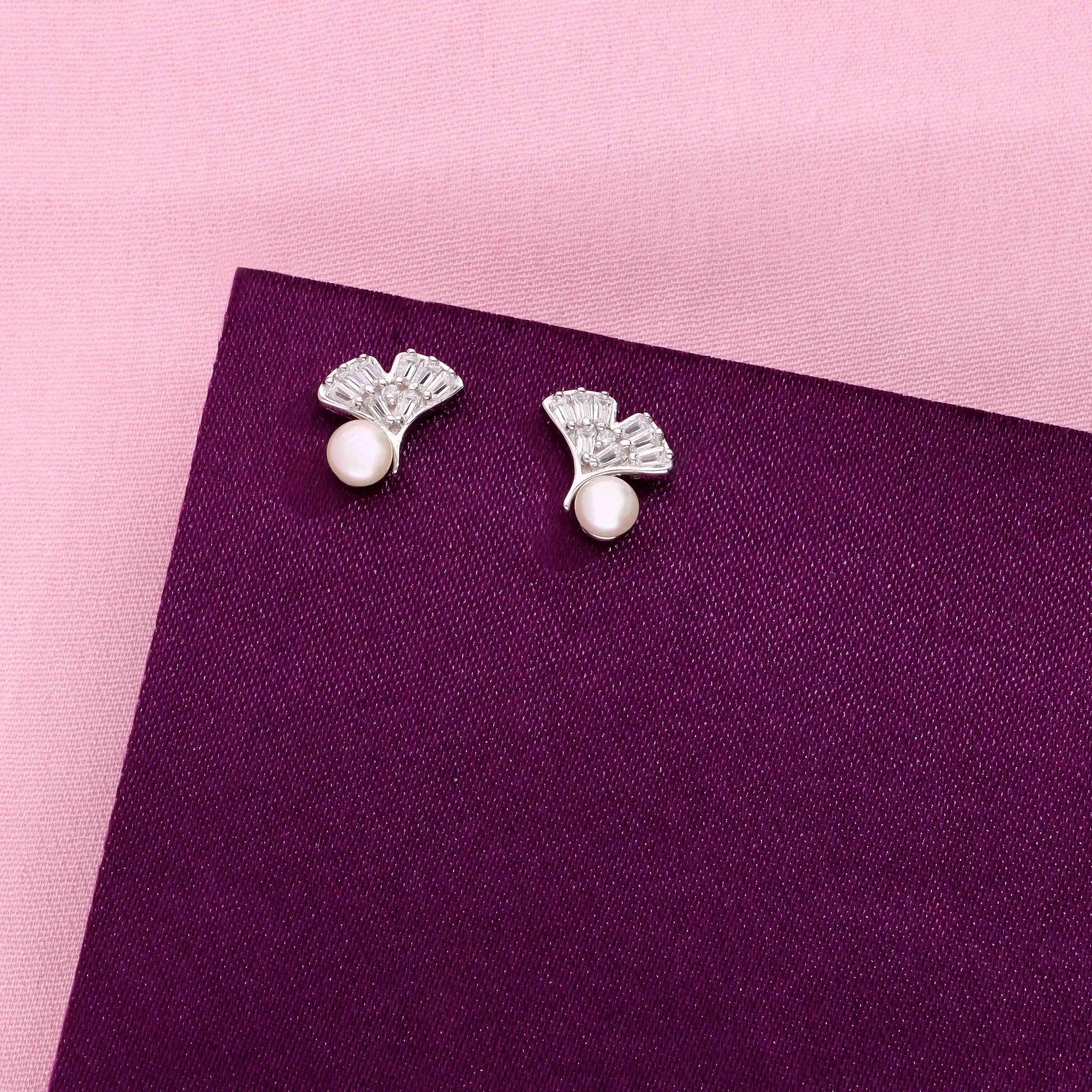 Sterling Silver Pearlescent Petal Gleam Earrings - Image 7