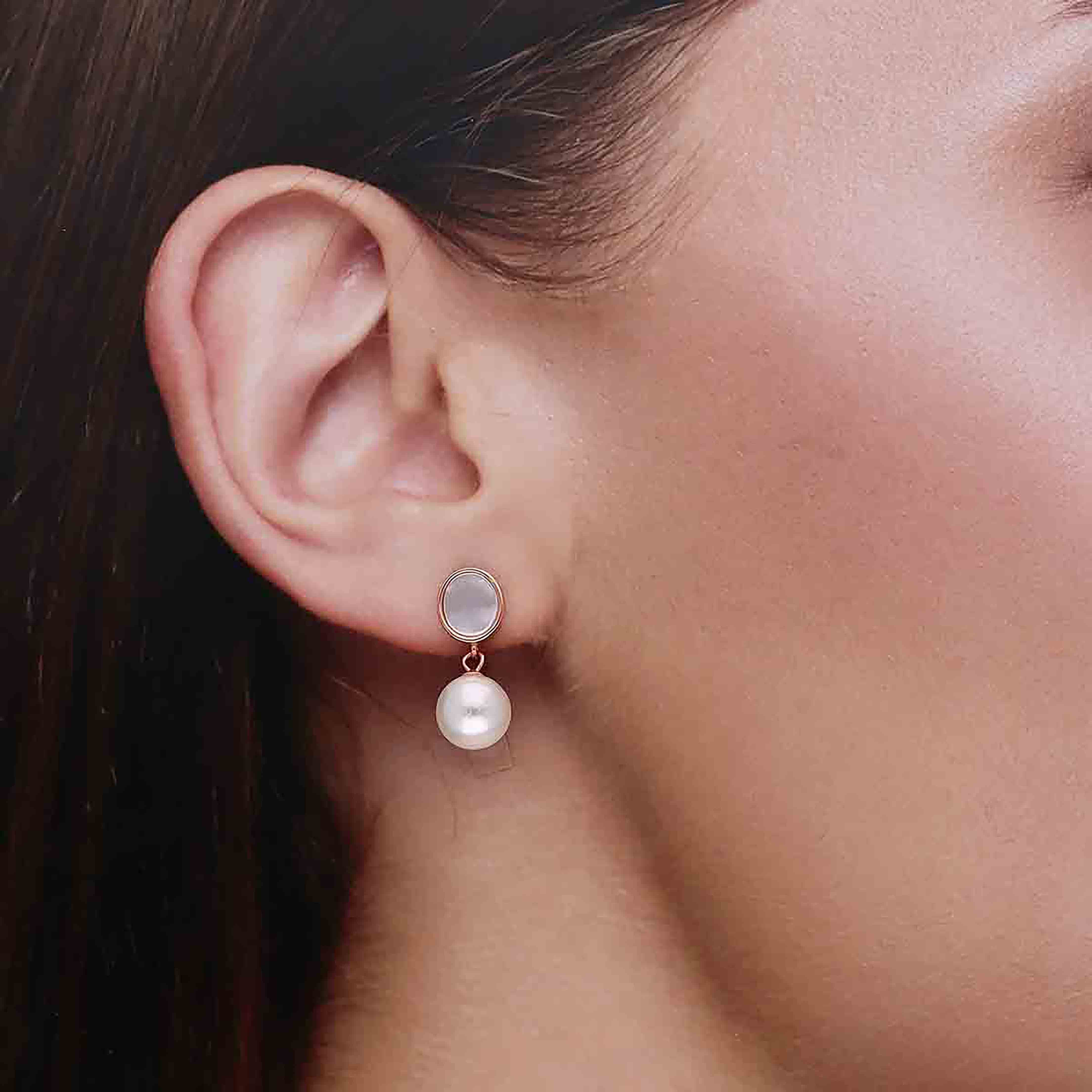 Sterling Silver Classic Pearl Drop Earrings - Image 4