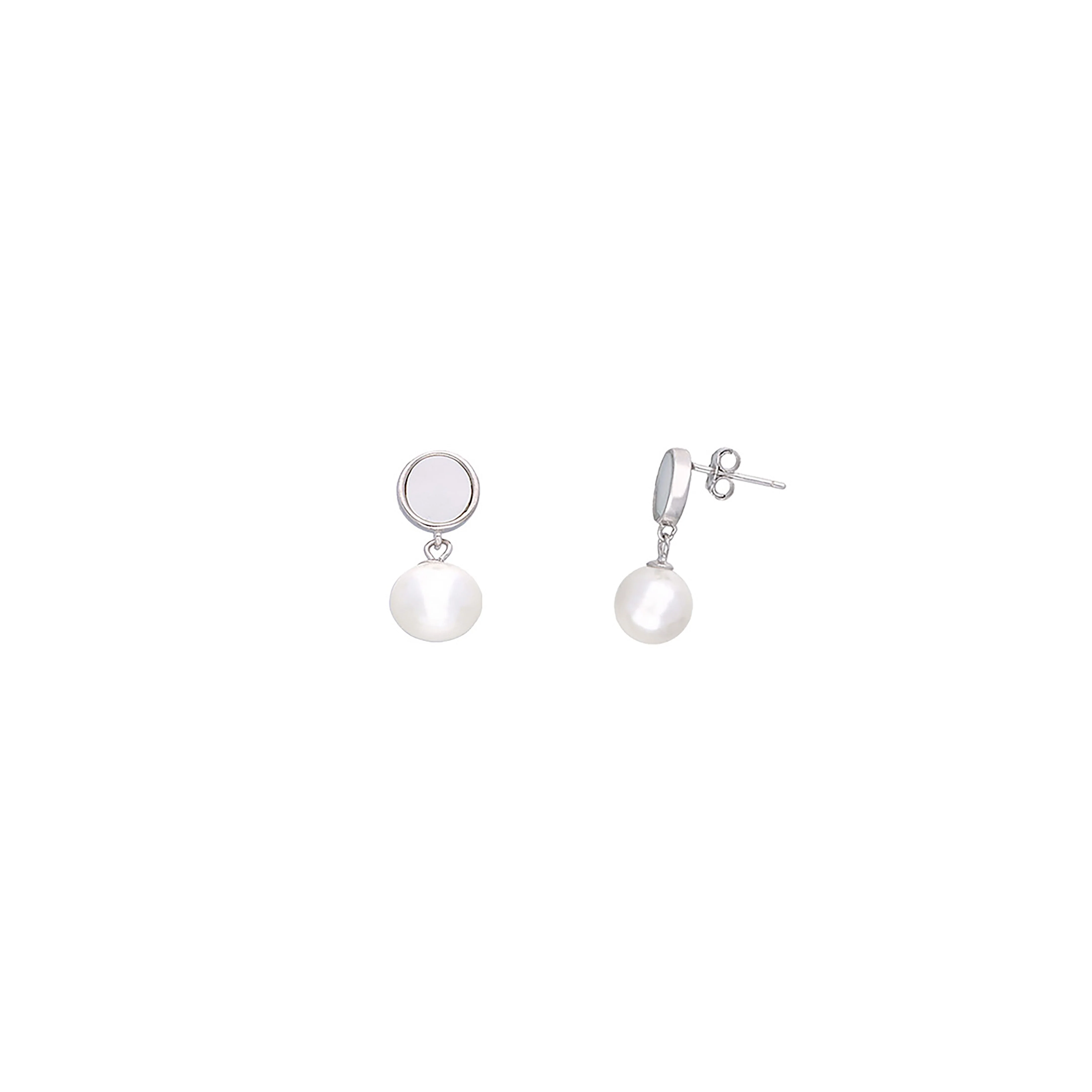 Sterling Silver Classic Pearl Drop Earrings - Image 5