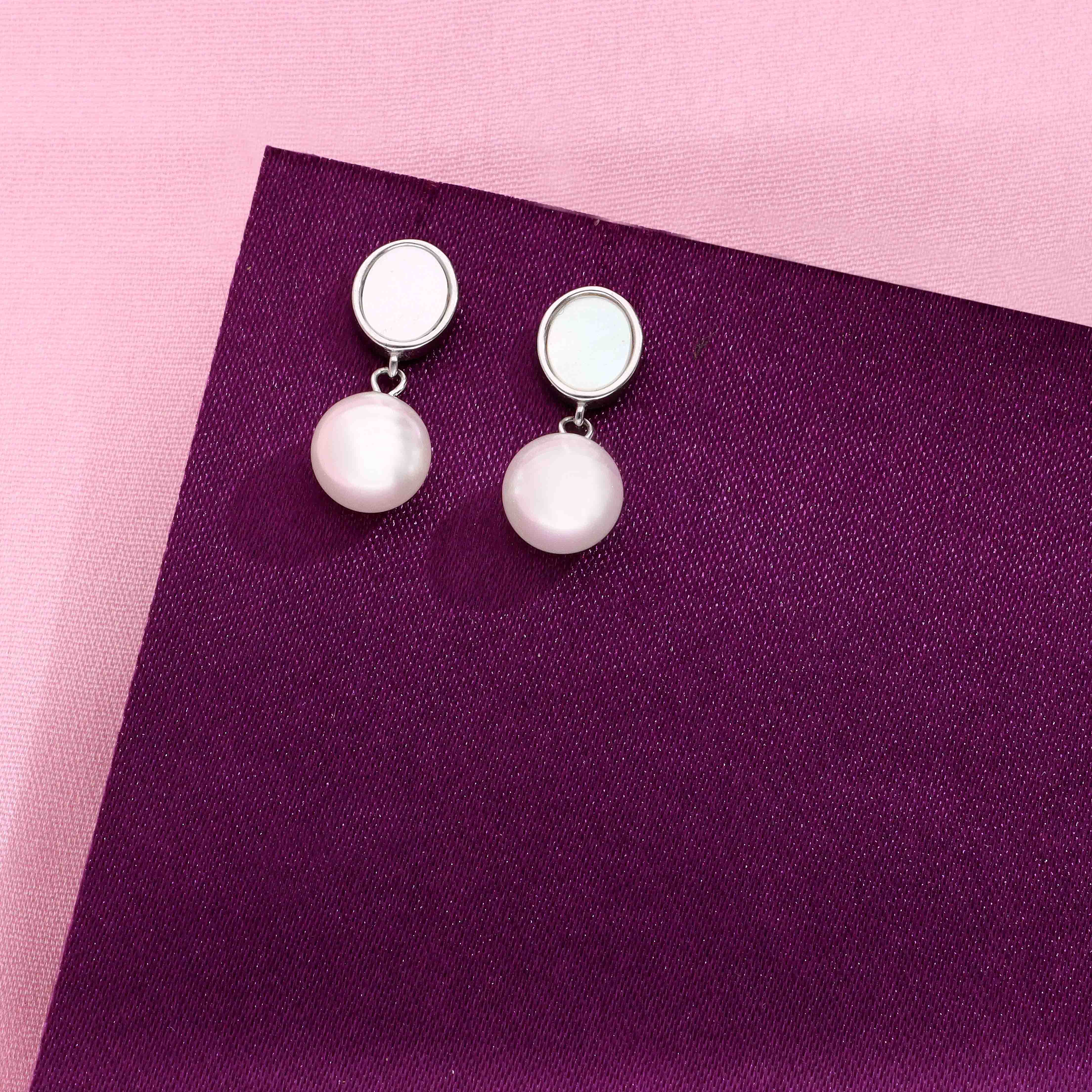 Sterling Silver Classic Pearl Drop Earrings - Image 7