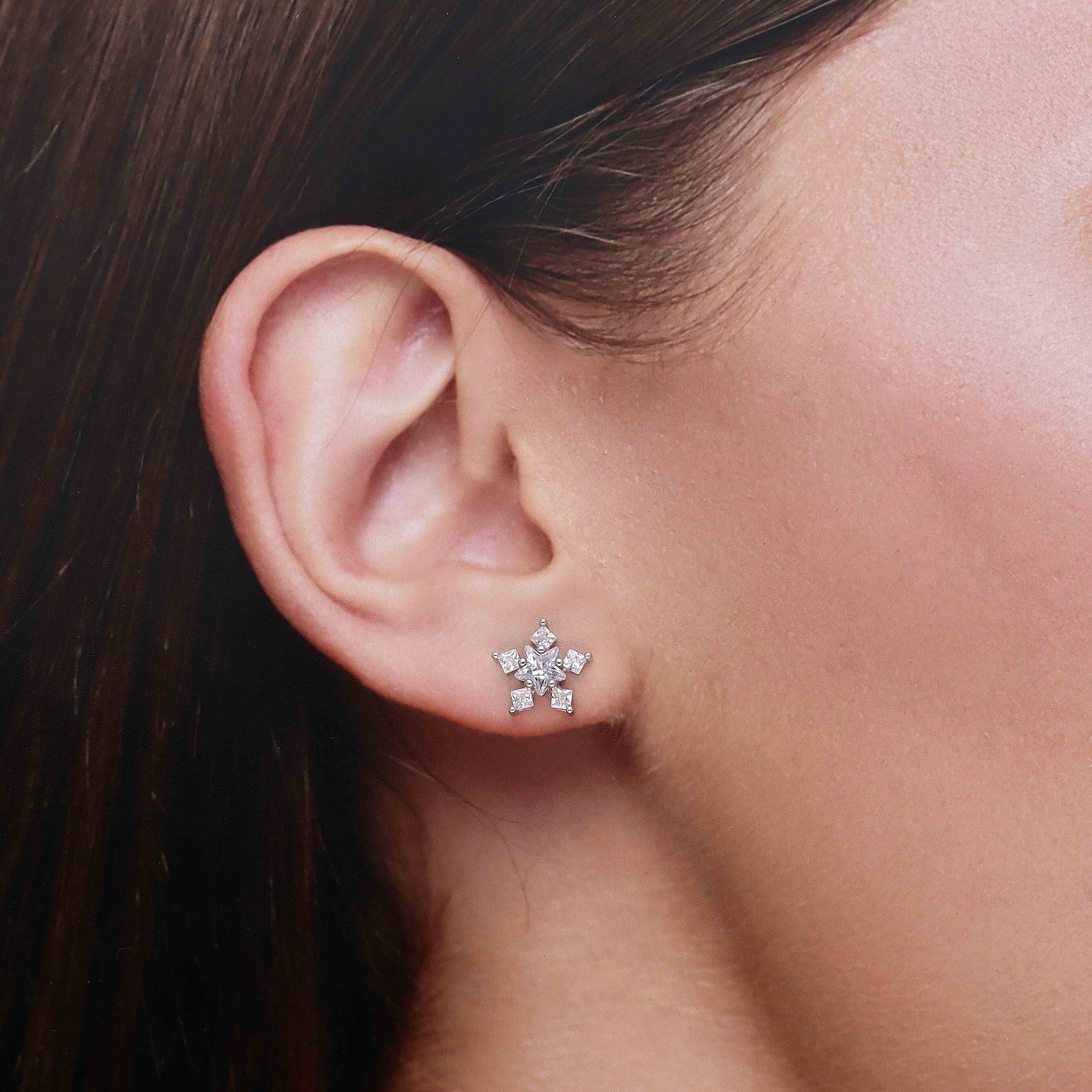 Sterling Lumina Star Stud Earrings - Image 3