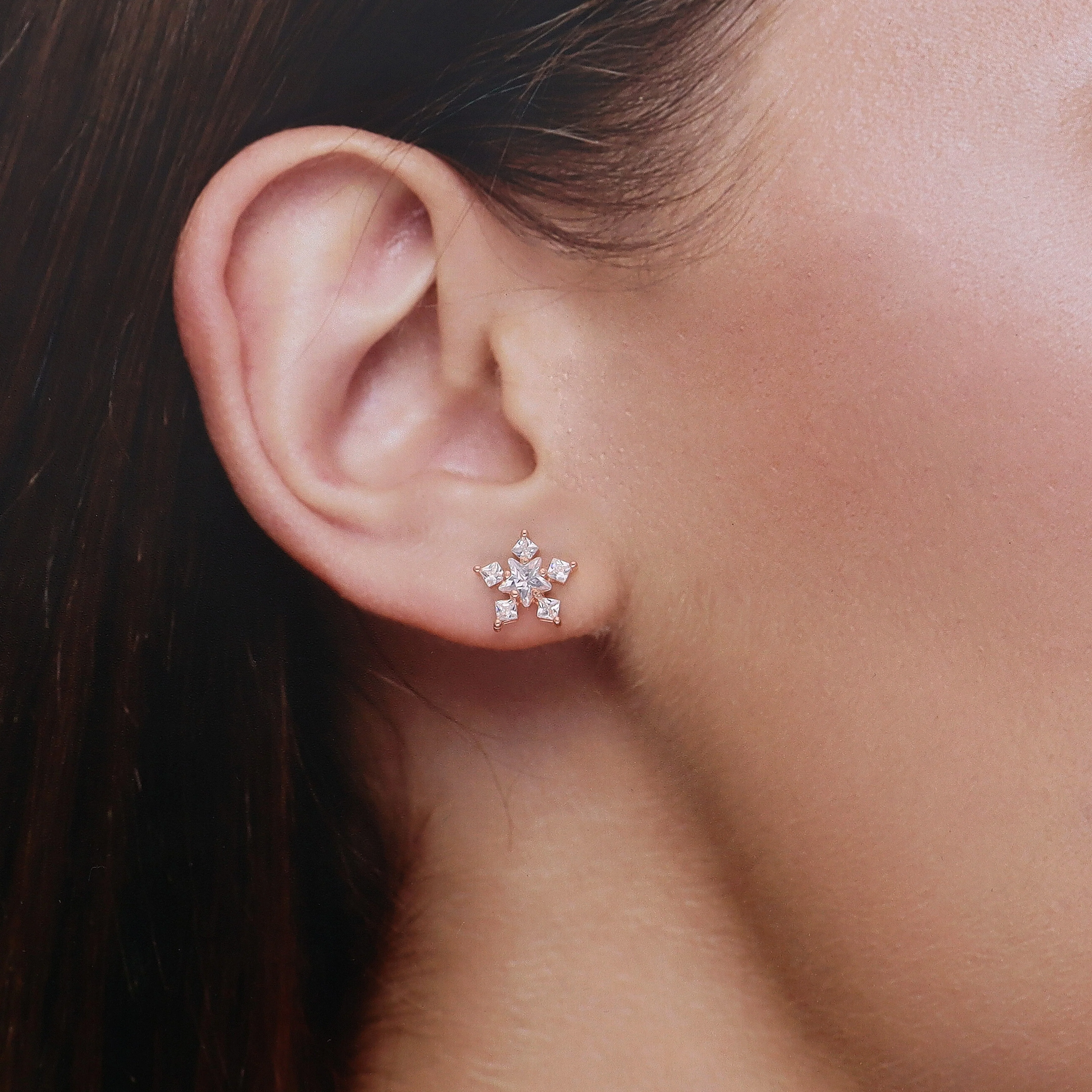 Sterling Lumina Star Stud Earrings - Image 4