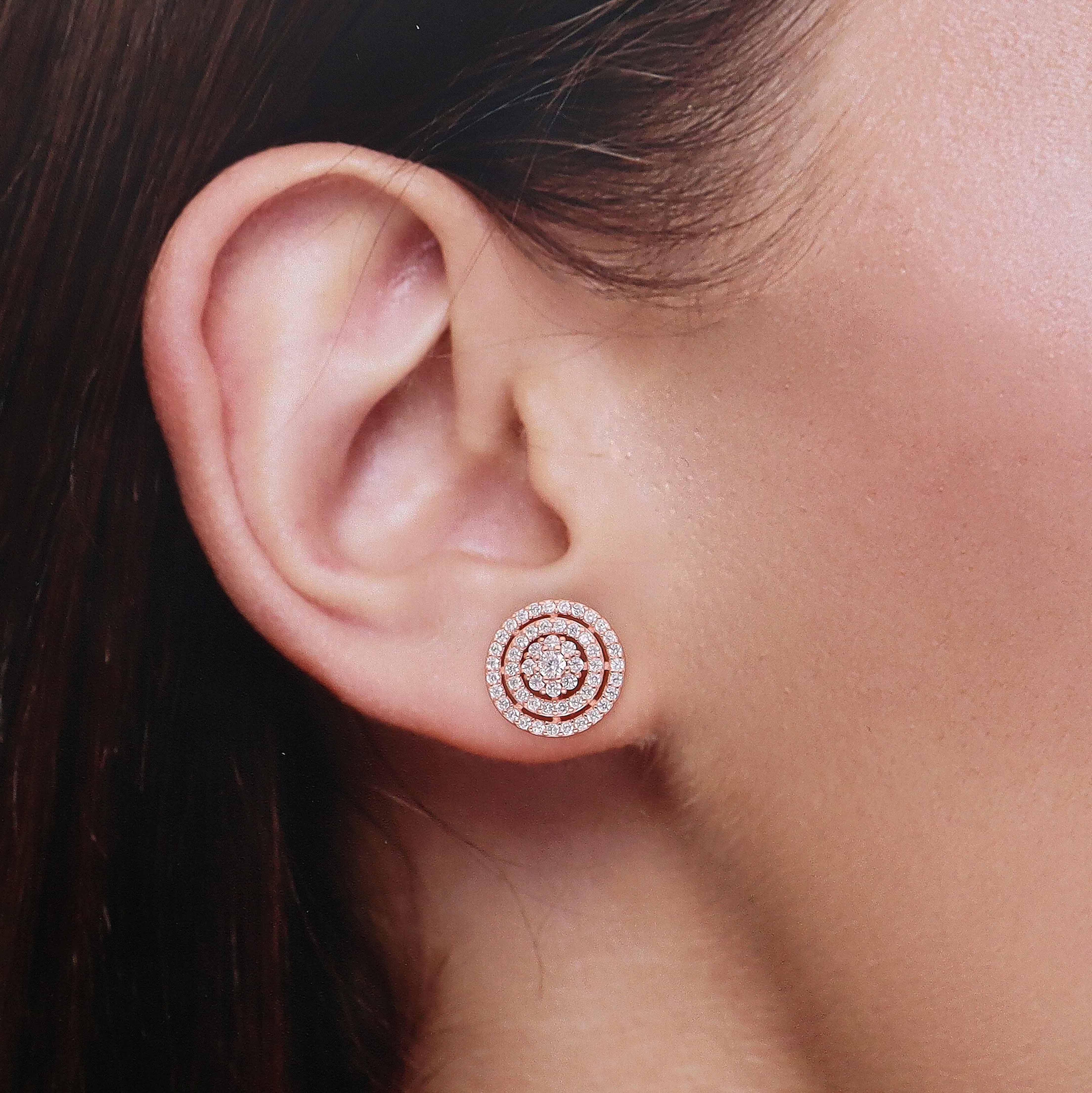 Sterling Silver Crystal Stud Earrings - Image 4