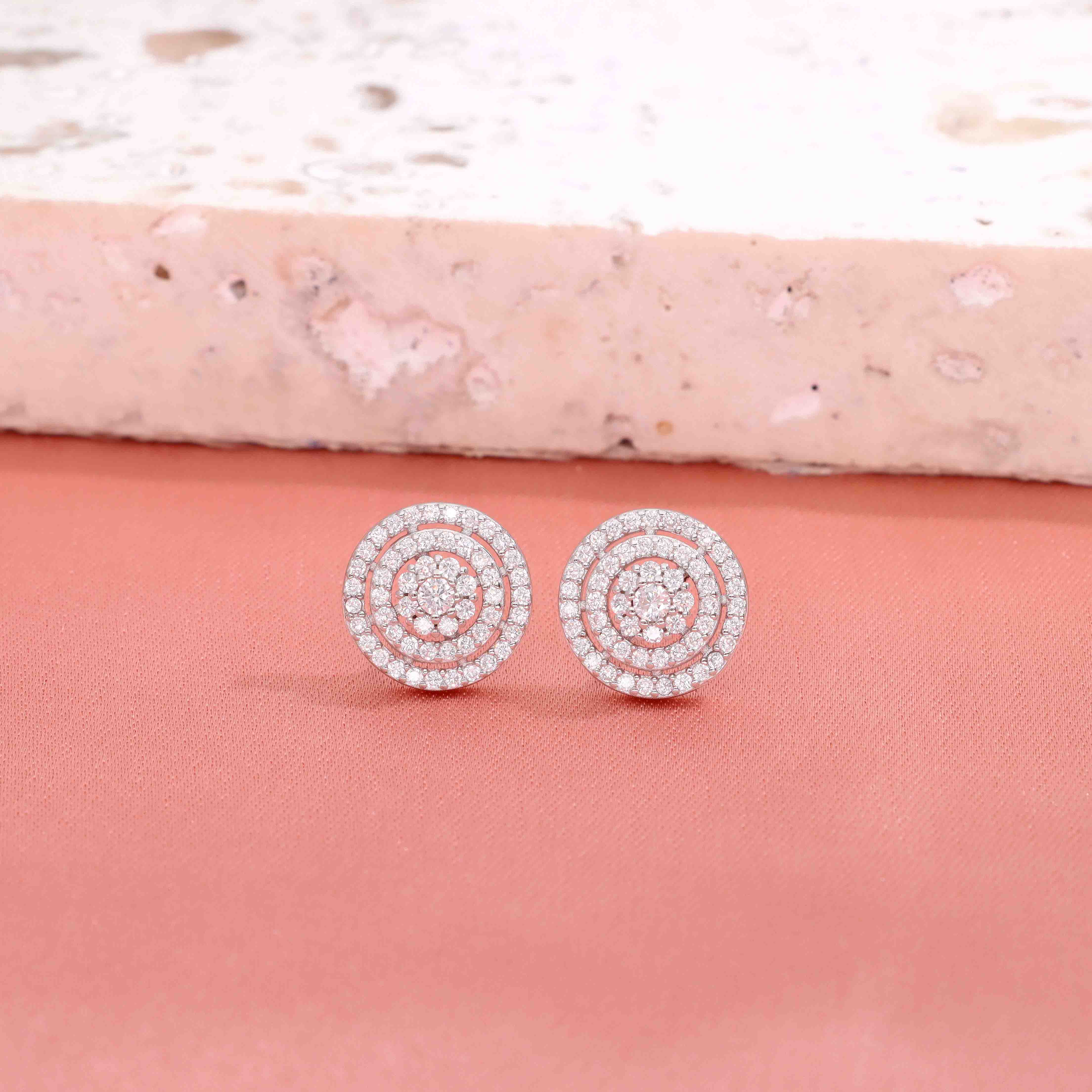 Sterling Silver Crystal Stud Earrings - Image 8