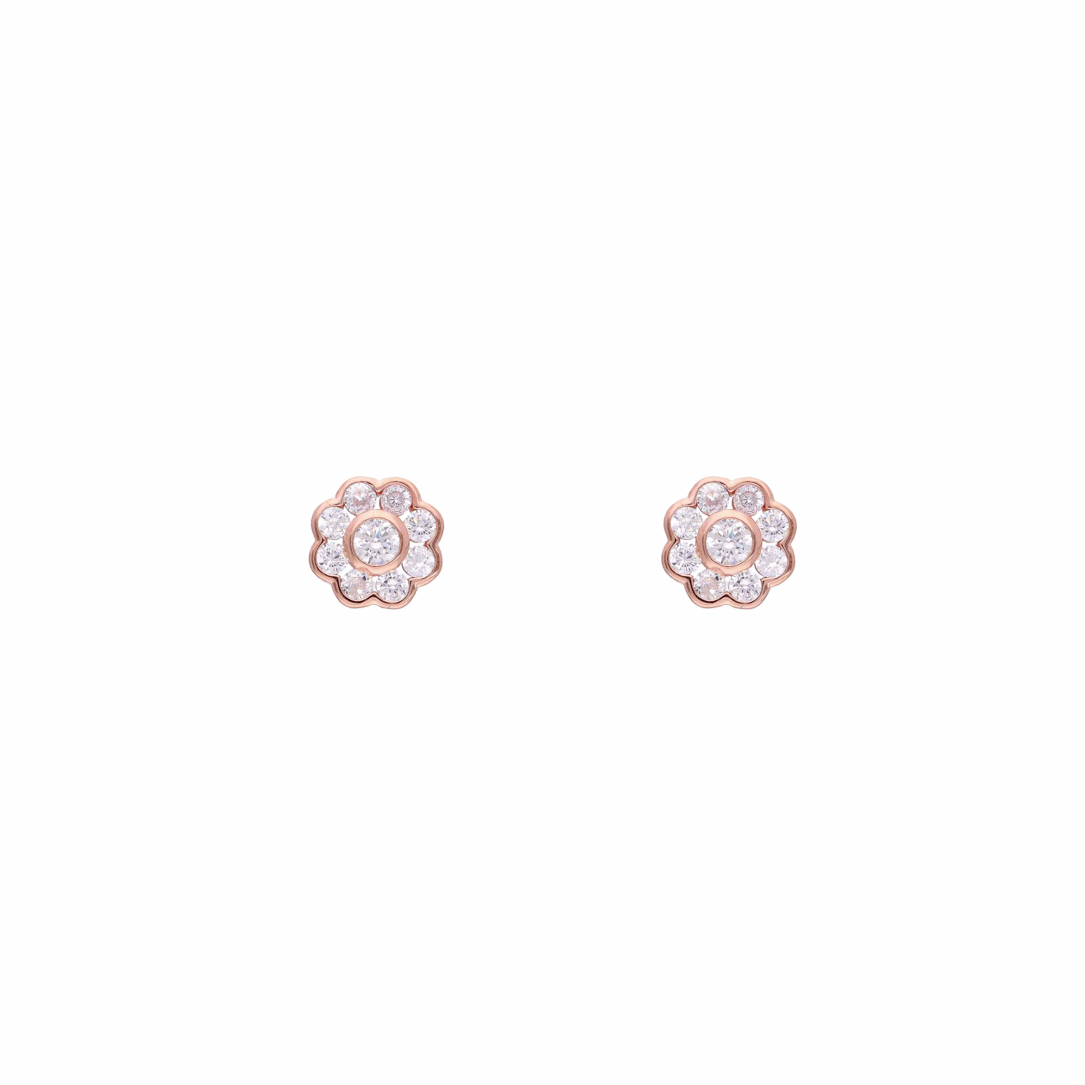 Chic Diamond Flower Stud Earrings - Image 5