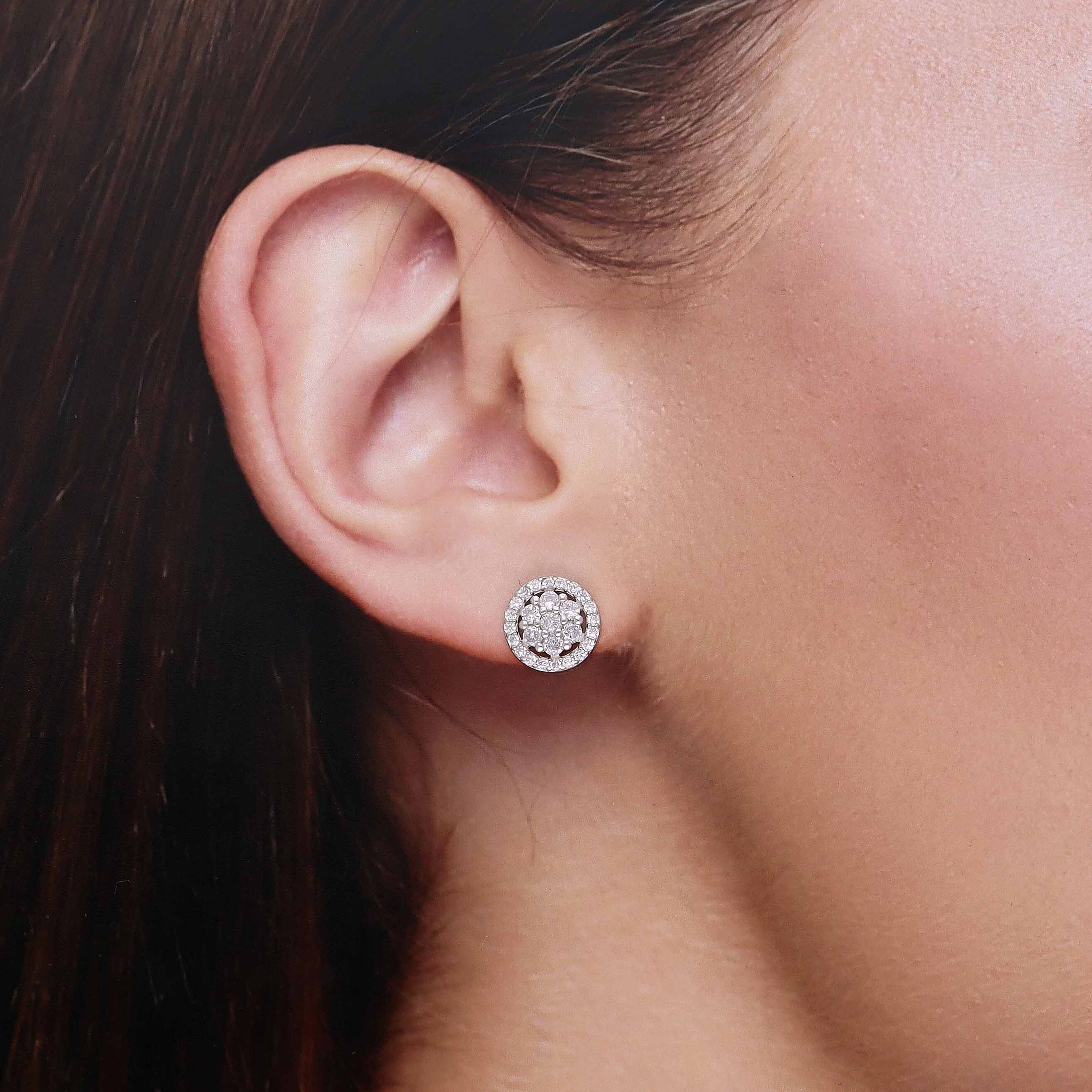Eternal Blossom Zircon Casual Stud Earrings - Image 3