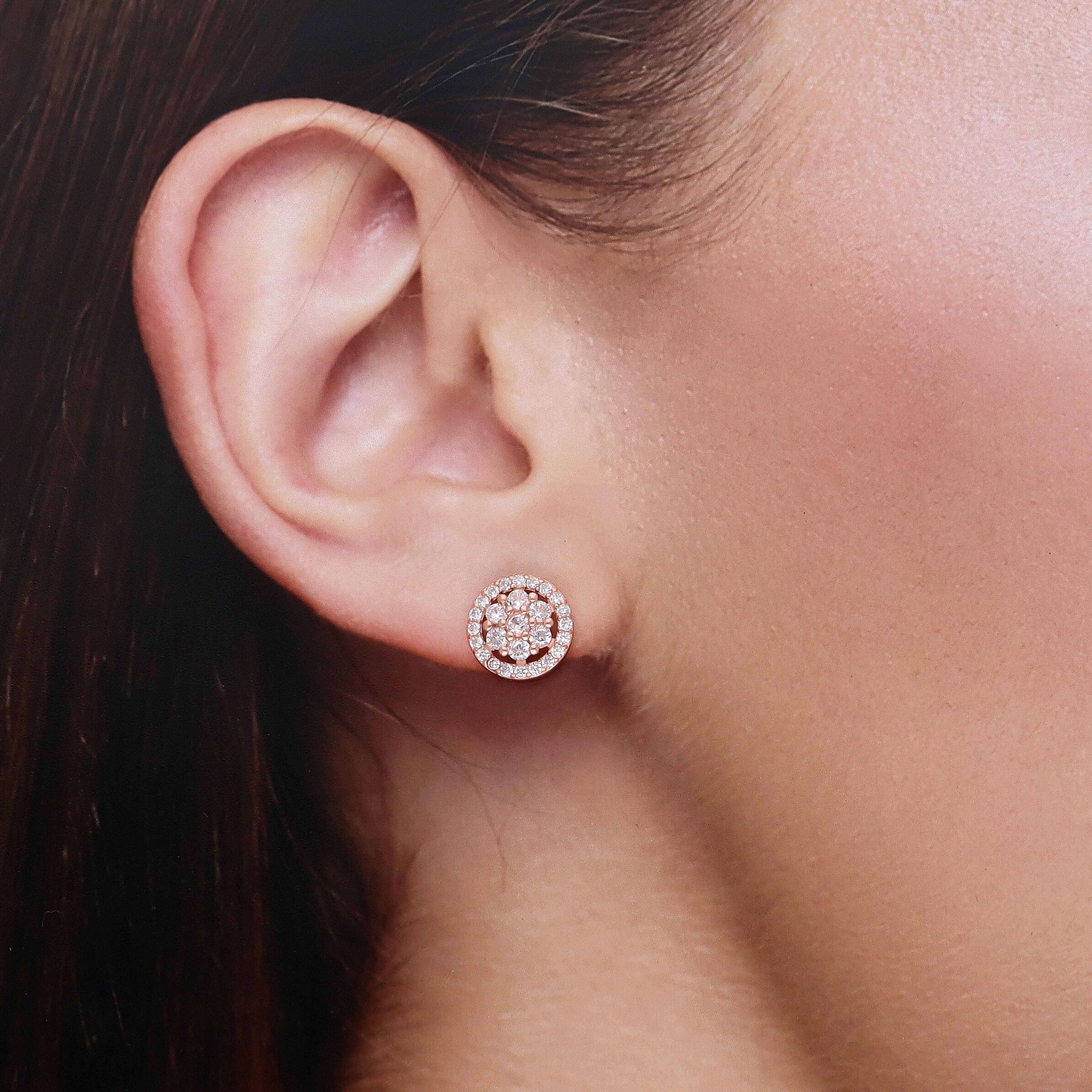 Eternal Blossom Zircon Casual Stud Earrings - Image 4