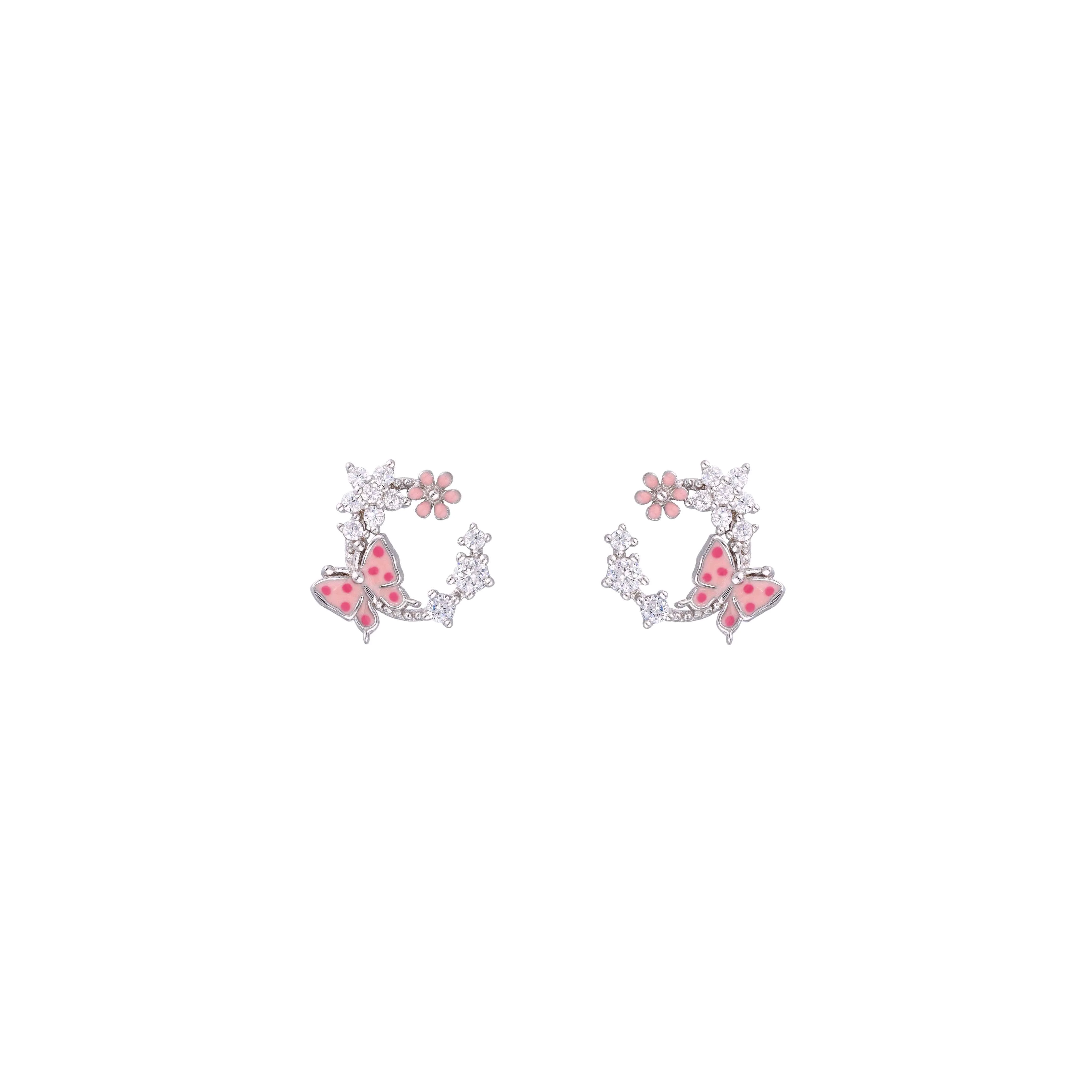 Butterfly Garden Silver Stud Earrings - Image 5