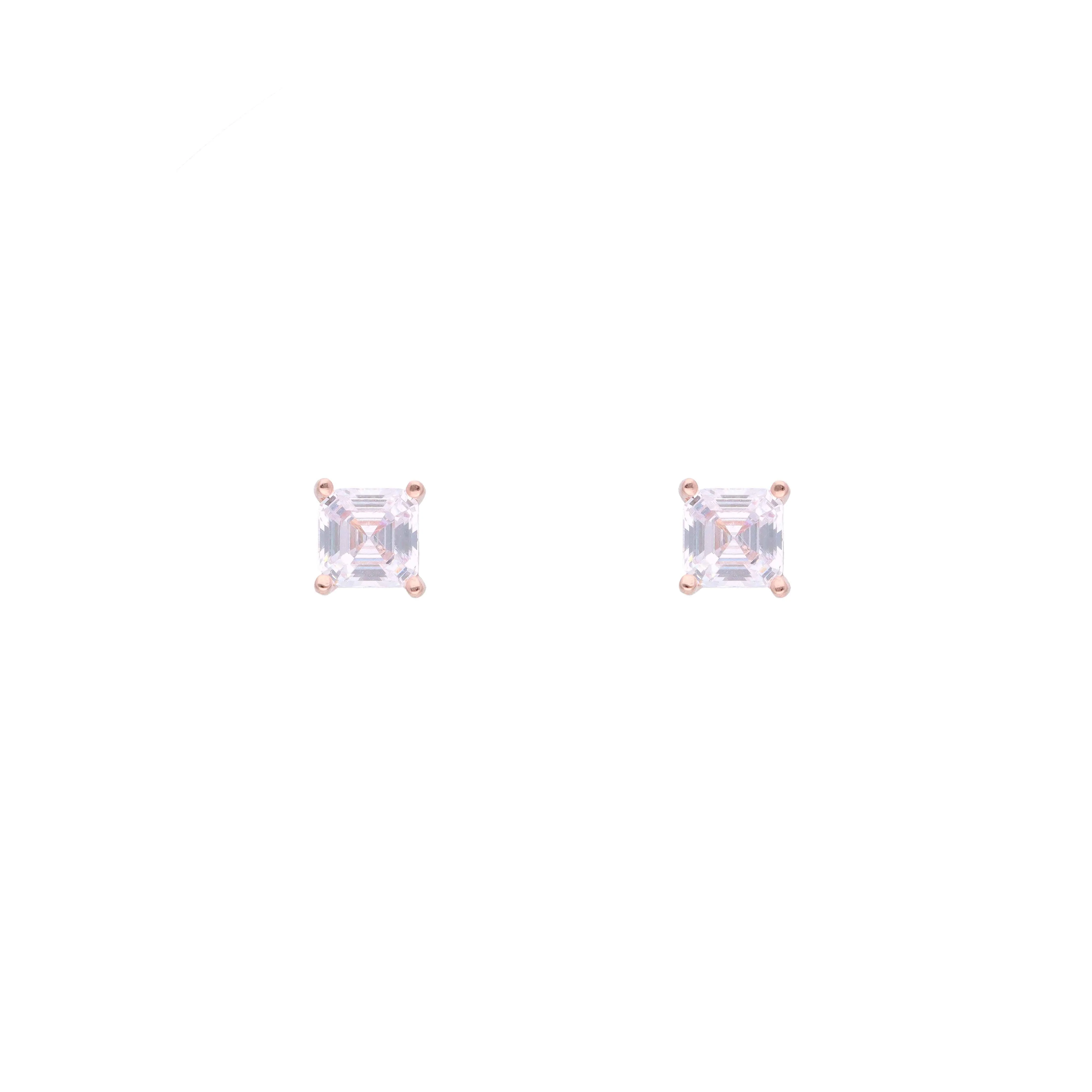 Square Solitaire Stud Earrings - Image 6