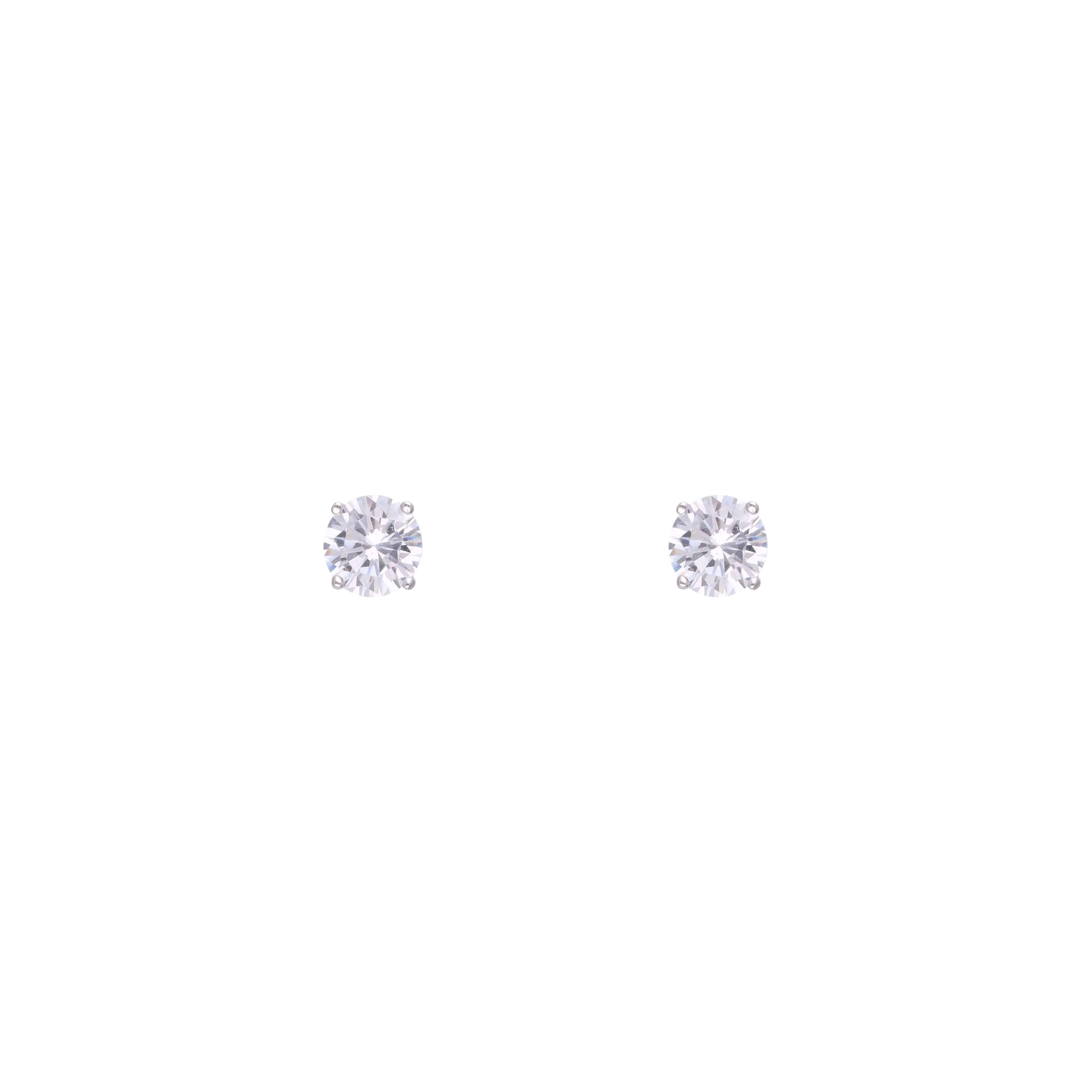 Chic Circular Silver Stud Earrings - Image 5