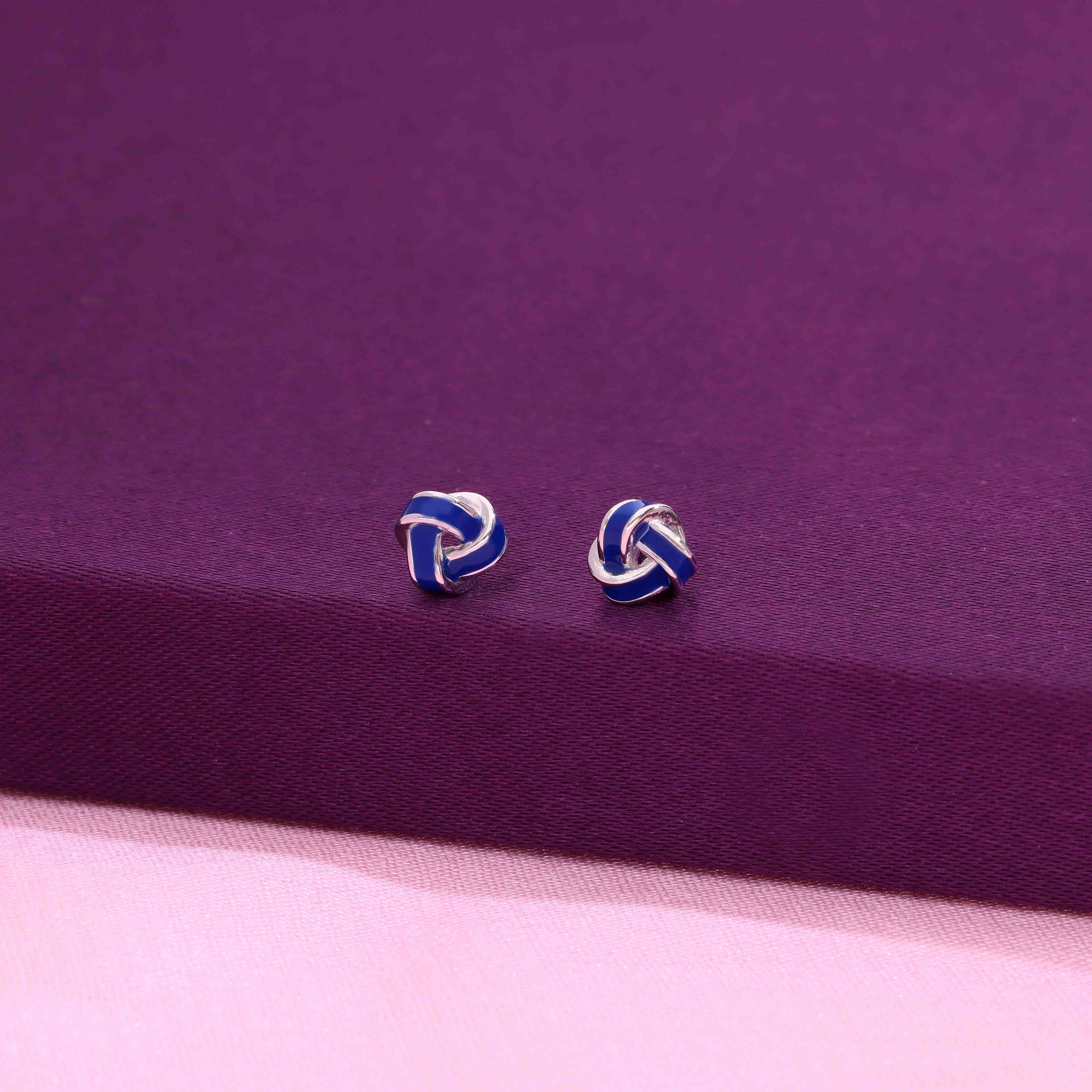 Sterling Silver Knot Stud Earrings - Image 3