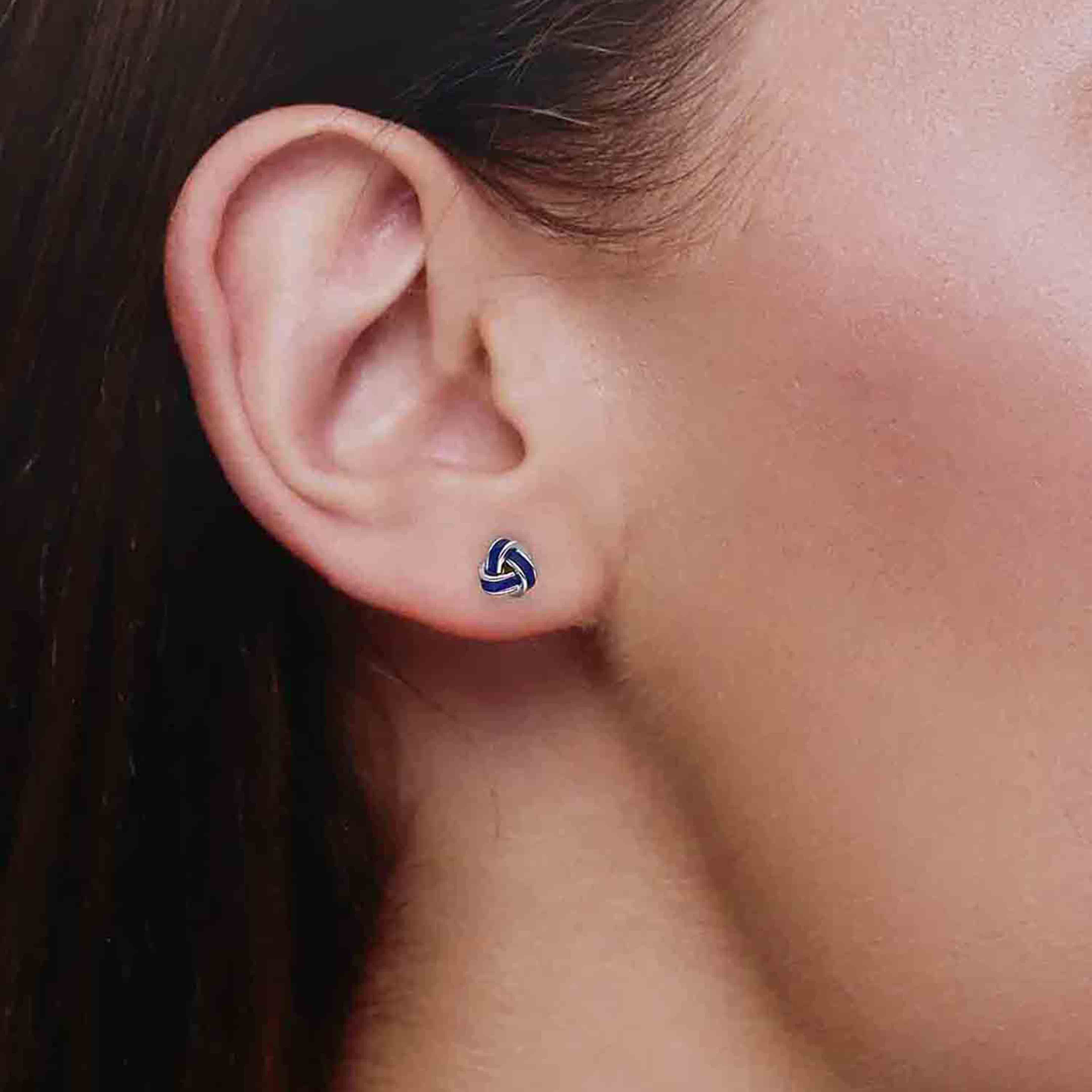 Sterling Silver Knot Stud Earrings - Image 6