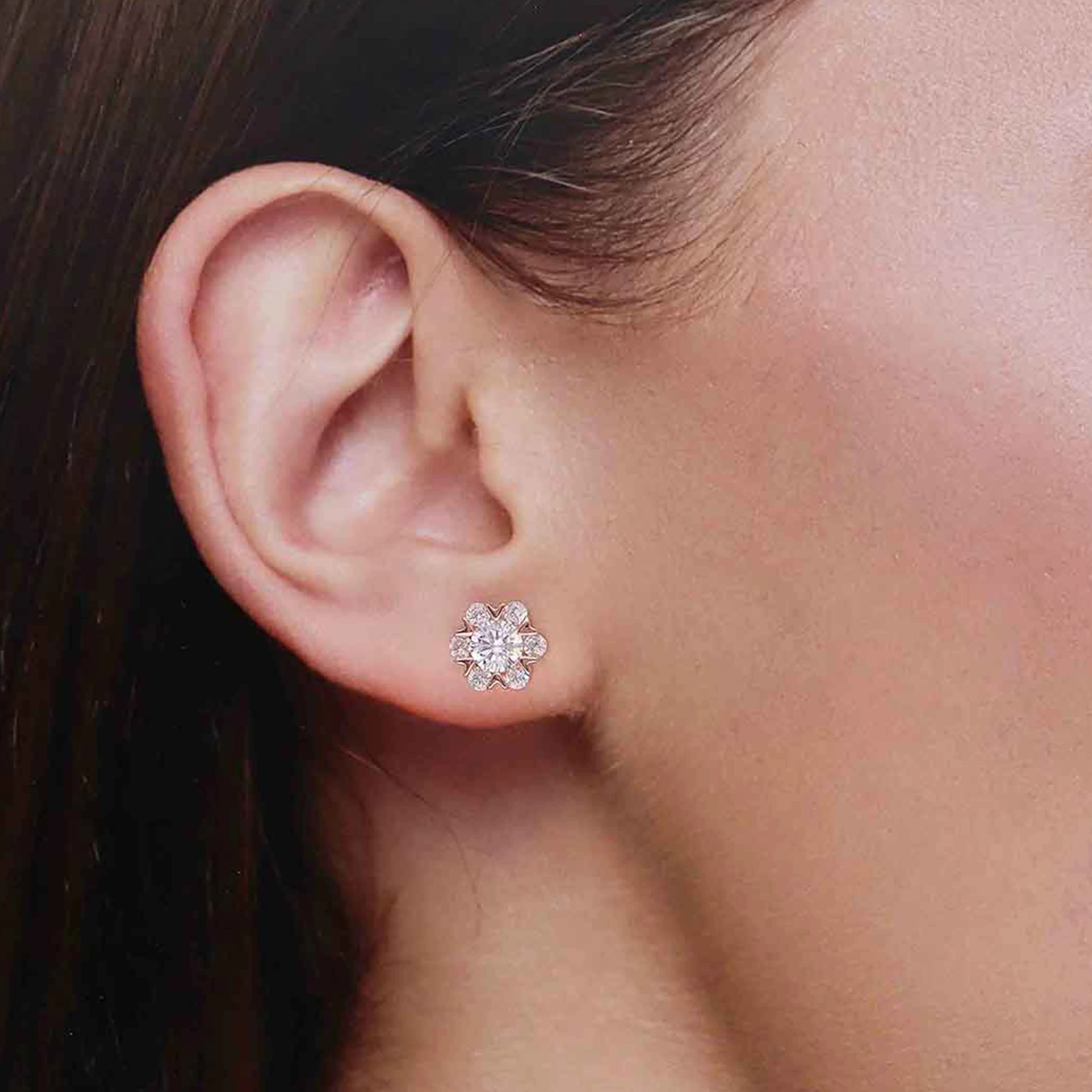Sterling Silver Zircon Brilliance Stud Earrings - Image 4