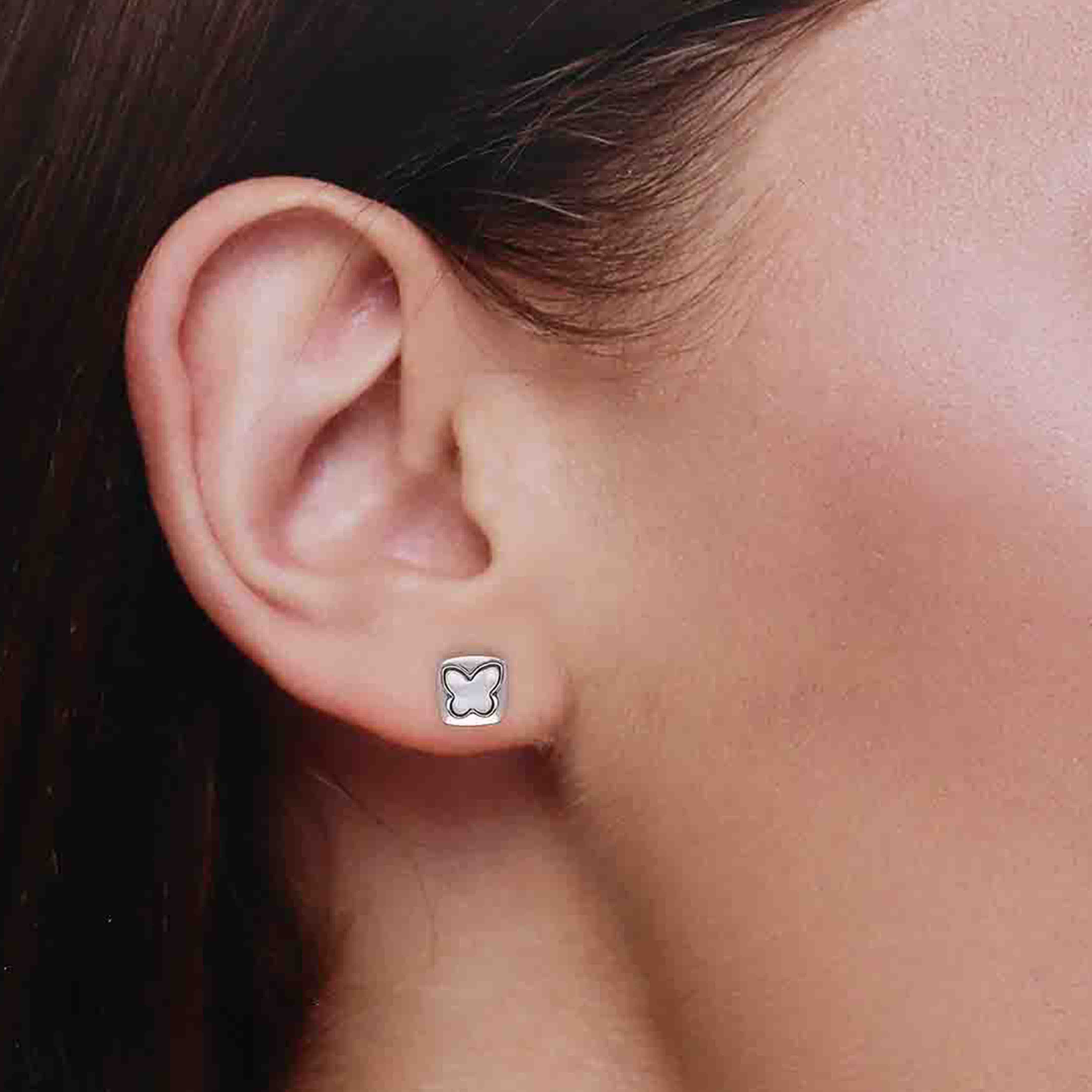 Sterling Silver Chic Butterfly Stud Earrings - Image 3