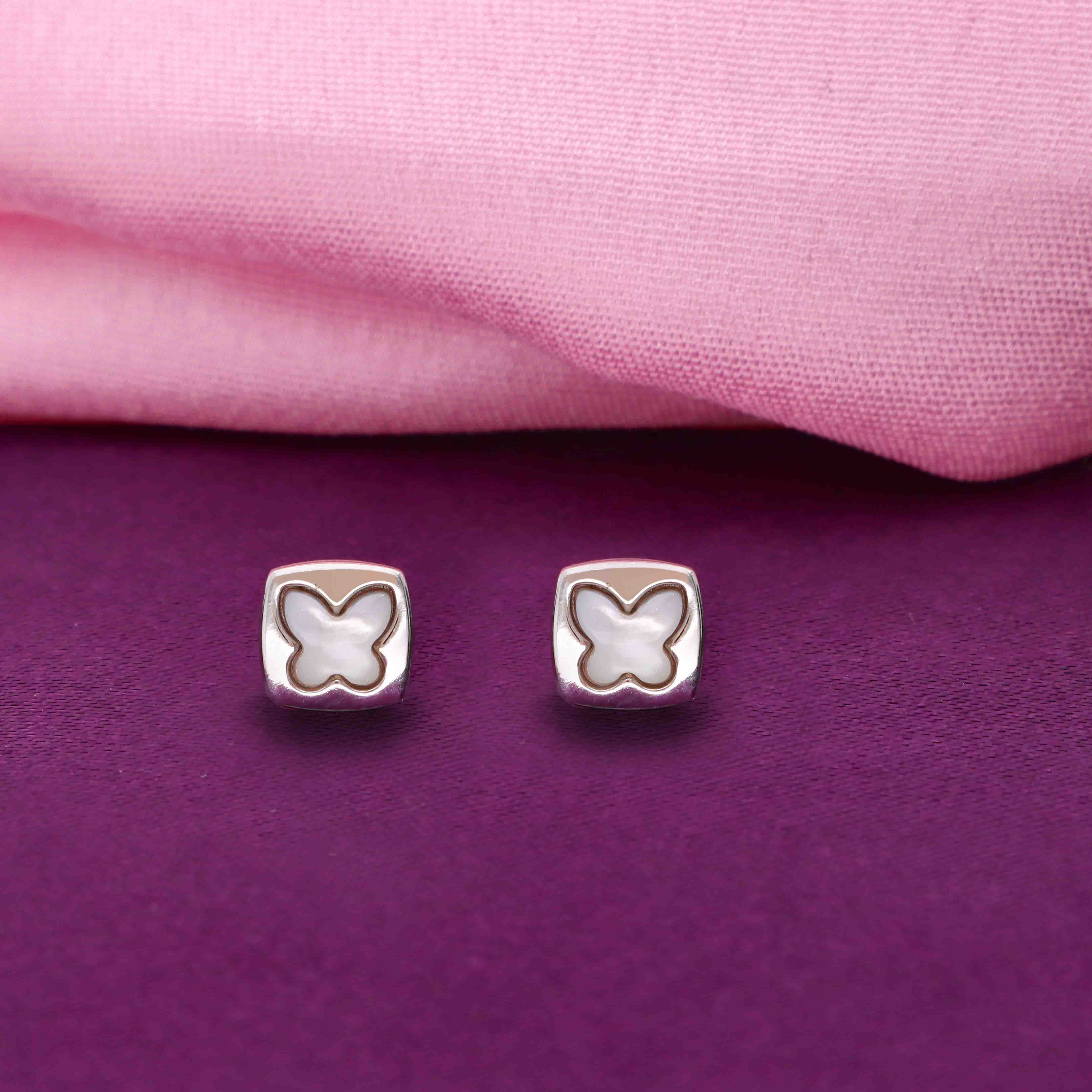 Sterling Silver Chic Butterfly Stud Earrings - Image 7