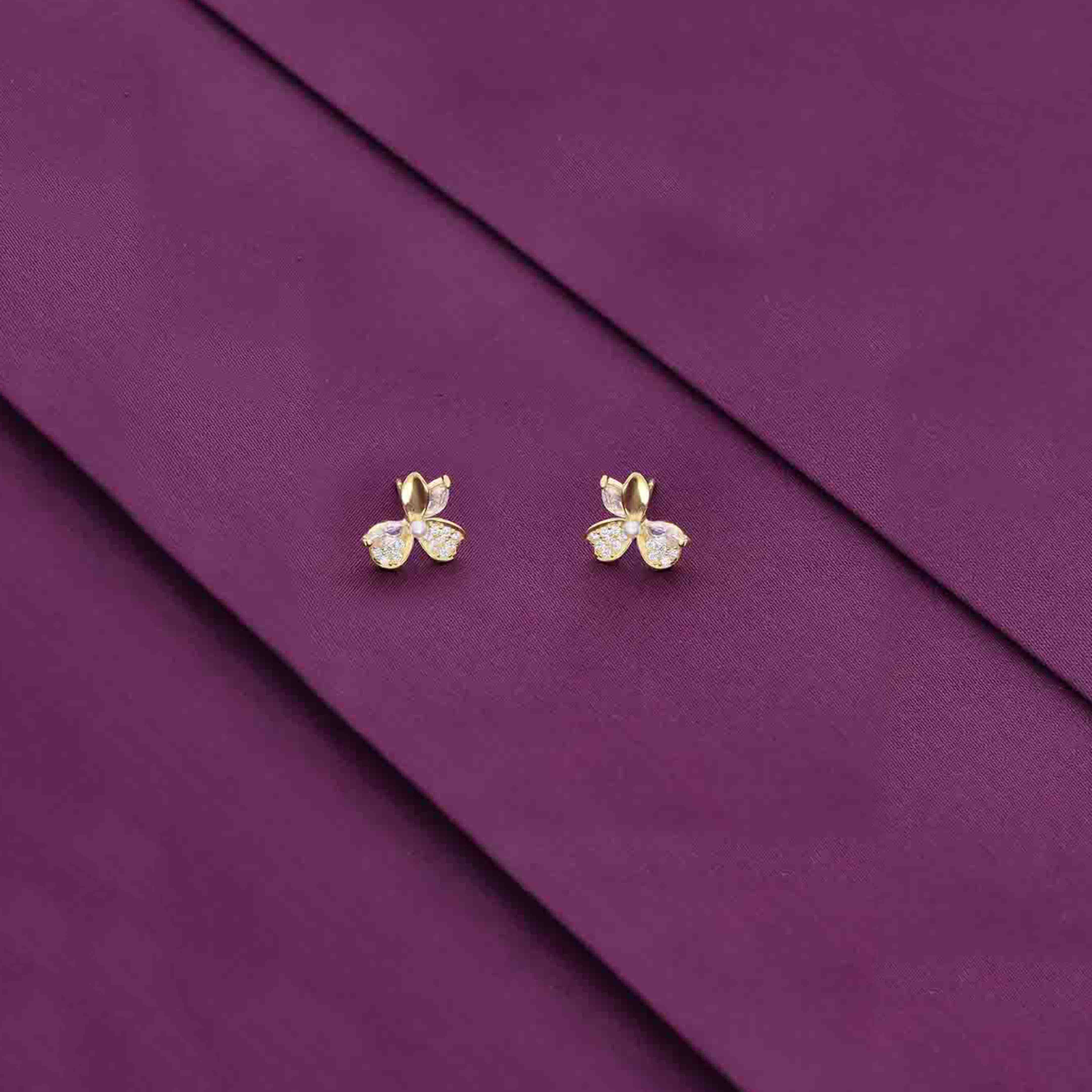 Sterling Chic Floral Stud Earrings - Image 3