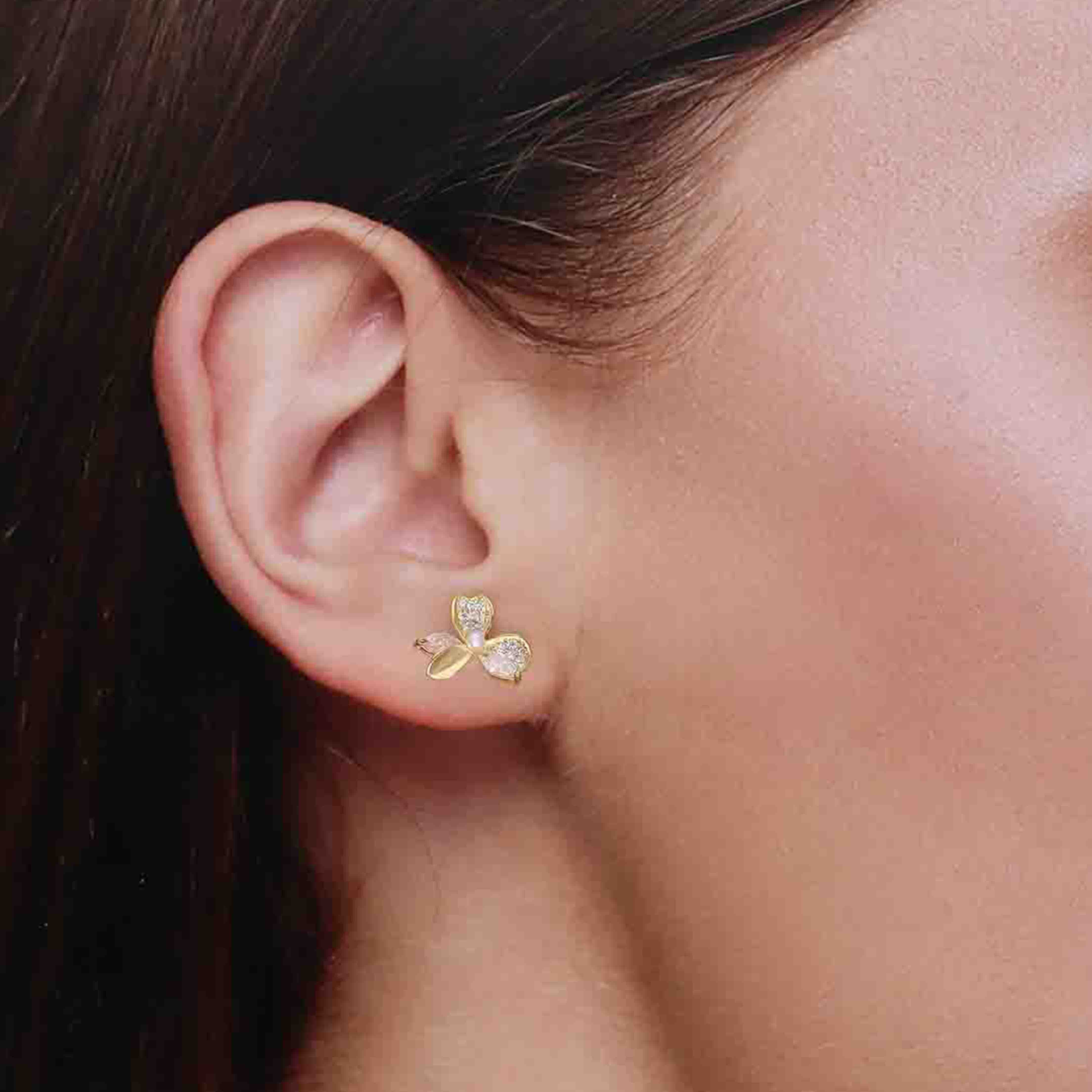 Sterling Chic Floral Stud Earrings - Image 6