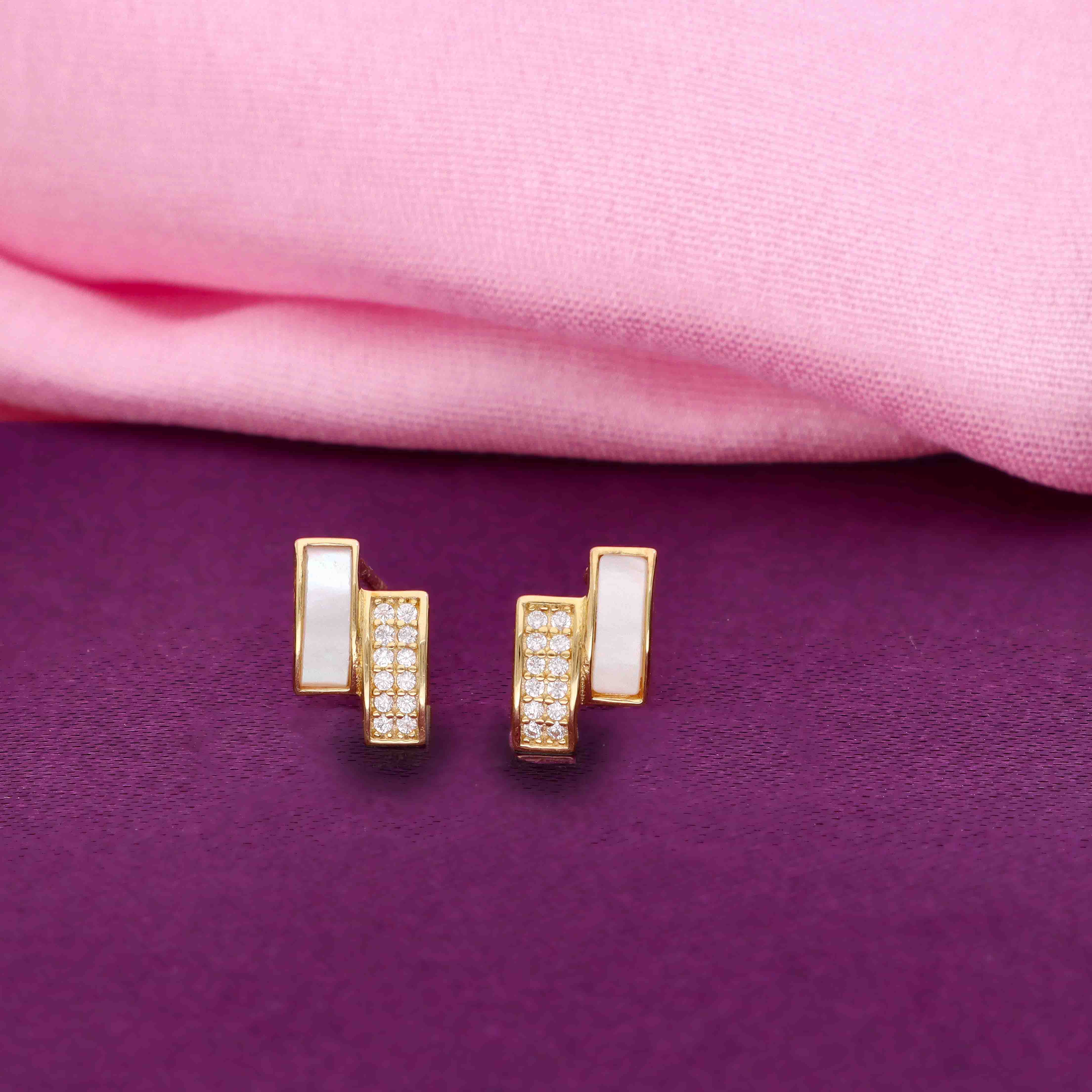 Sterling Silver Chic Zircon Stud Earrings - Image 2