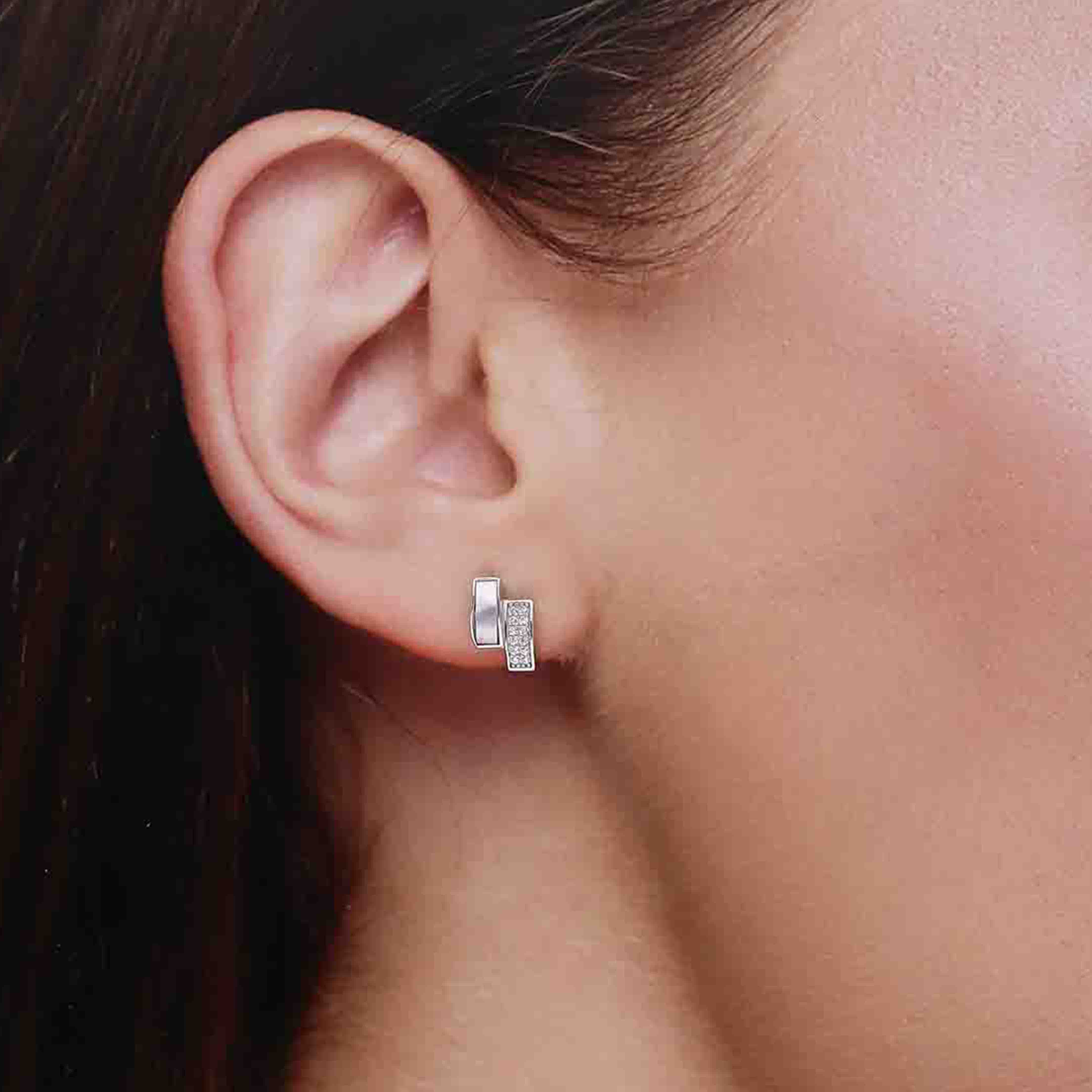 Sterling Silver Chic Zircon Stud Earrings - Image 3