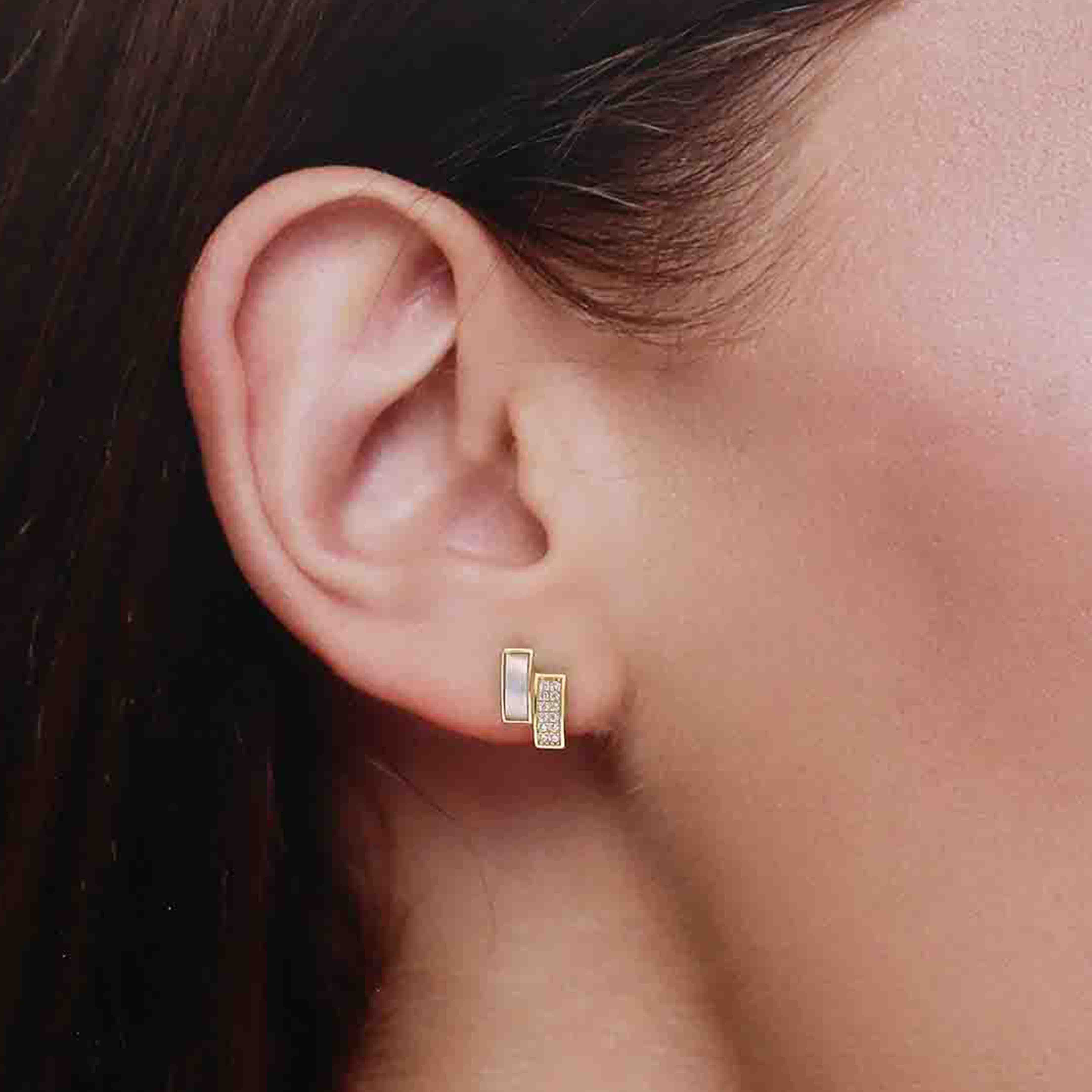 Sterling Silver Chic Zircon Stud Earrings - Image 4