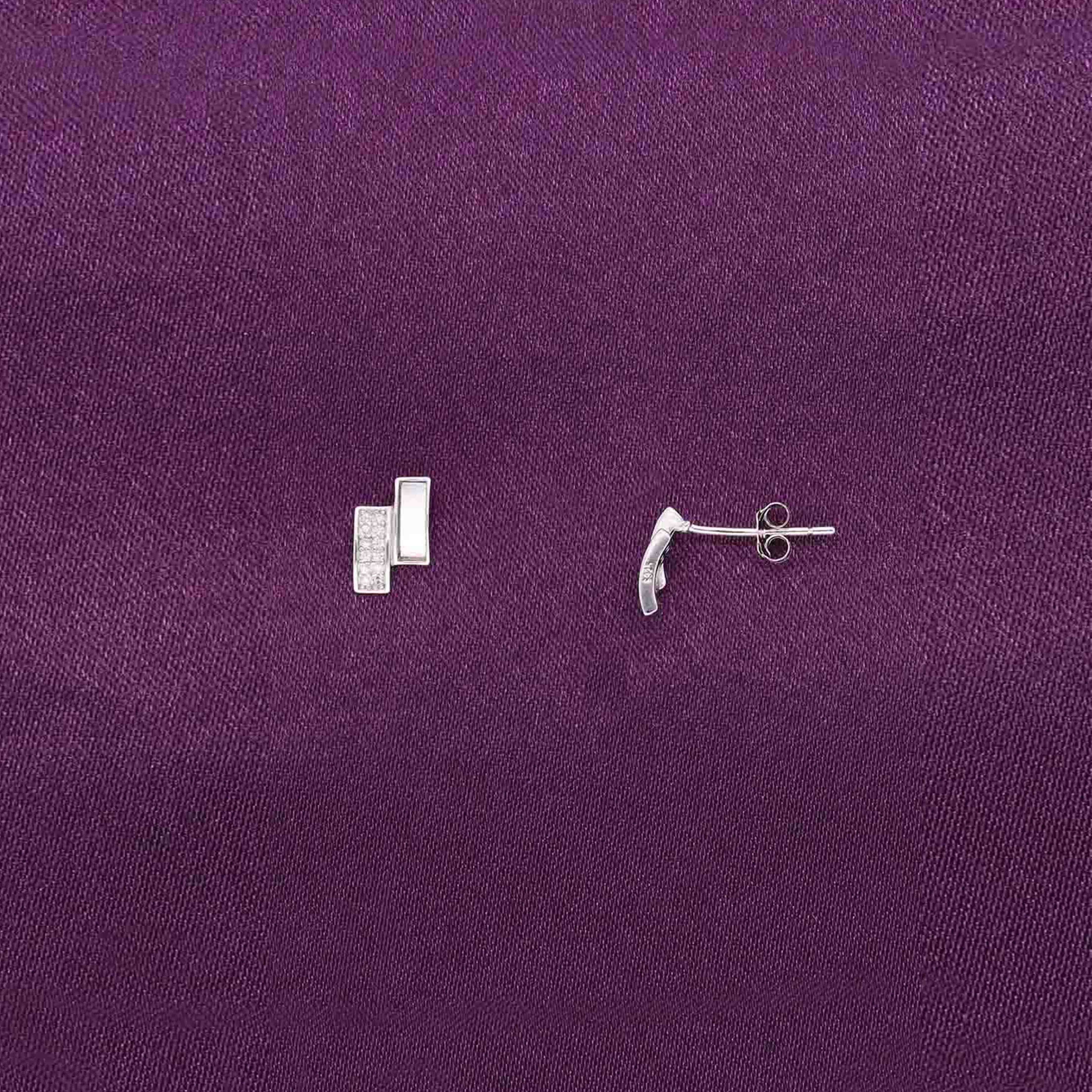 Sterling Silver Chic Zircon Stud Earrings - Image 5
