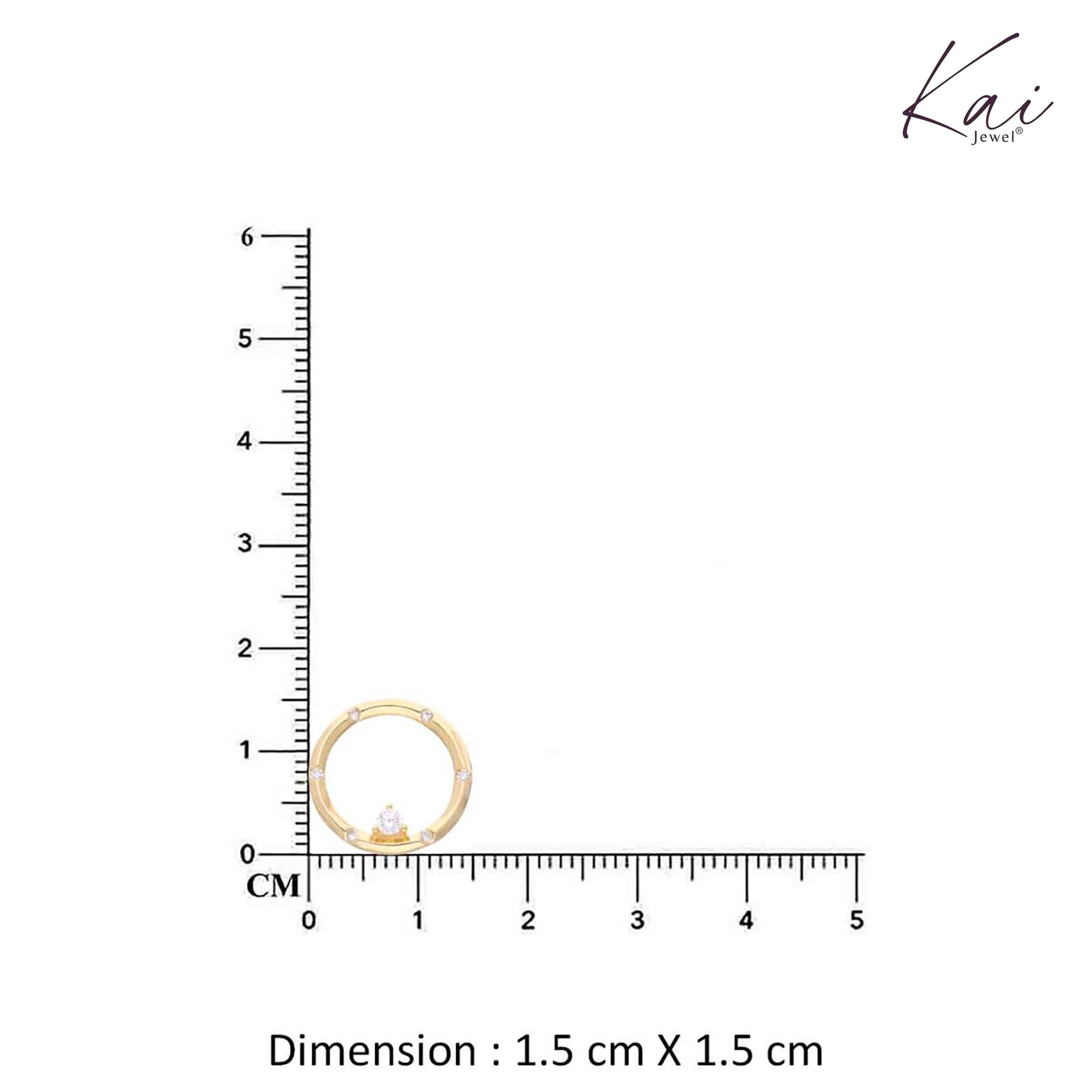 Sterling Silver Gold Zircon Studded Stud Earrings - Image 4