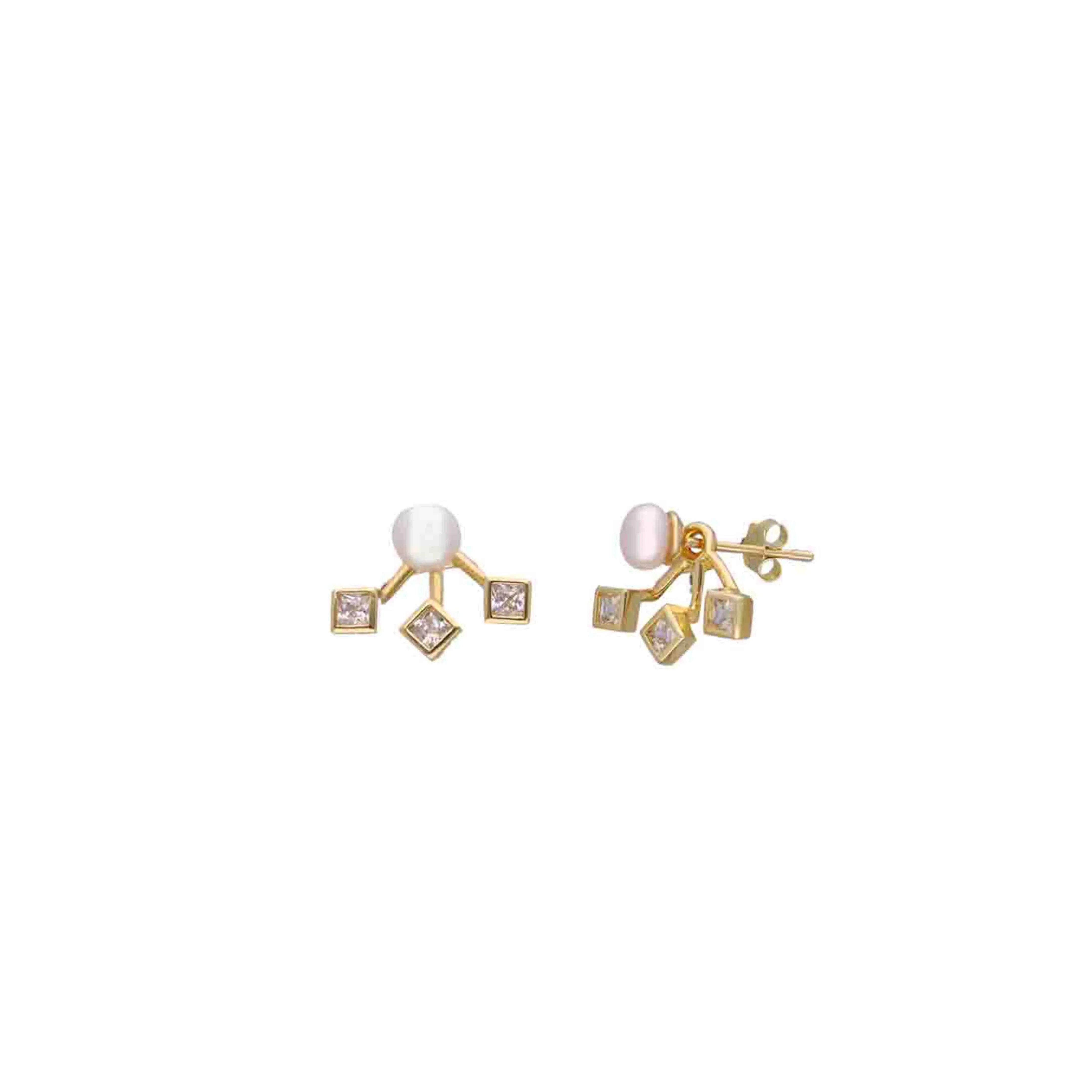 Sterling Pearly Elegance Stud Earring - Image 3