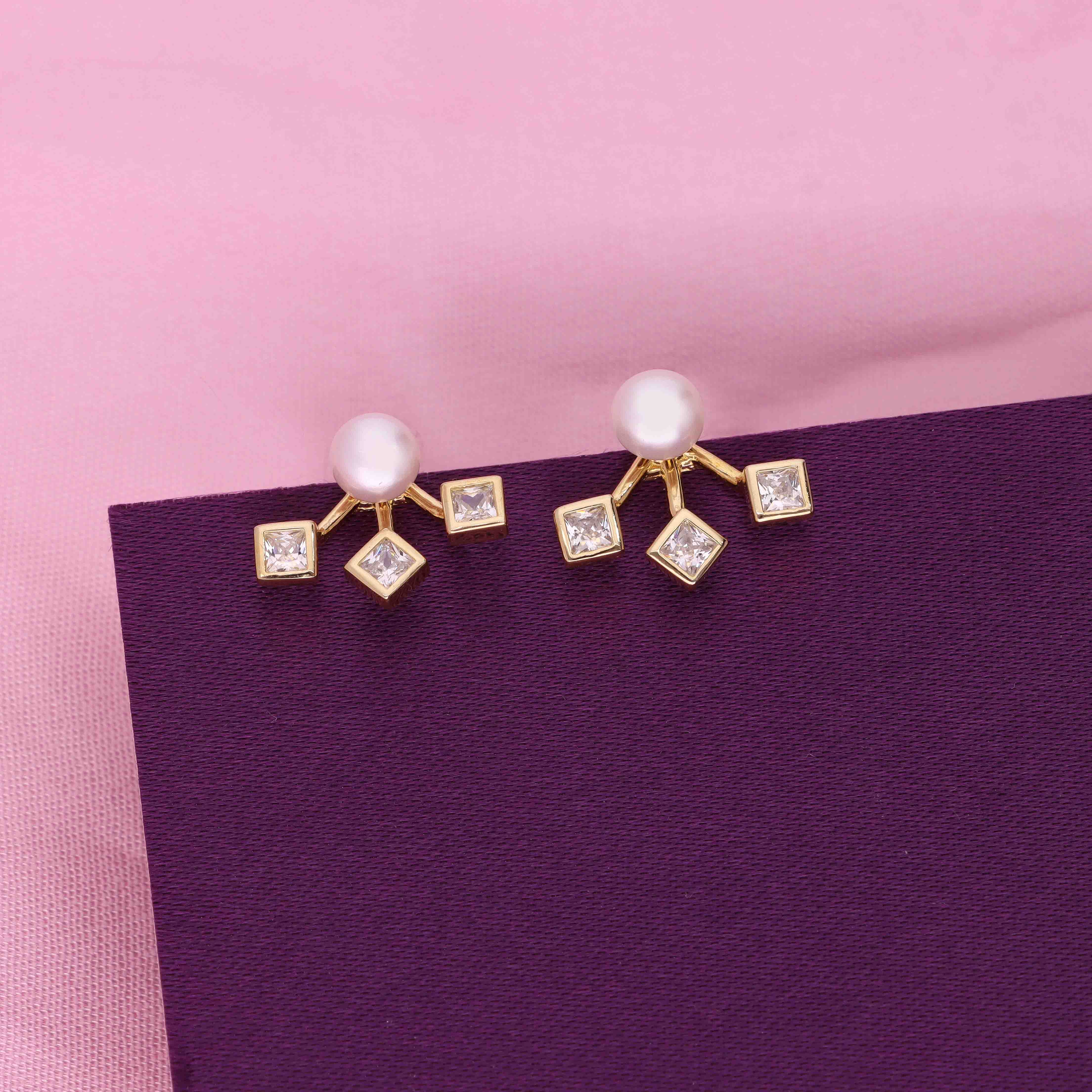 Sterling Pearly Elegance Stud Earring - Image 5