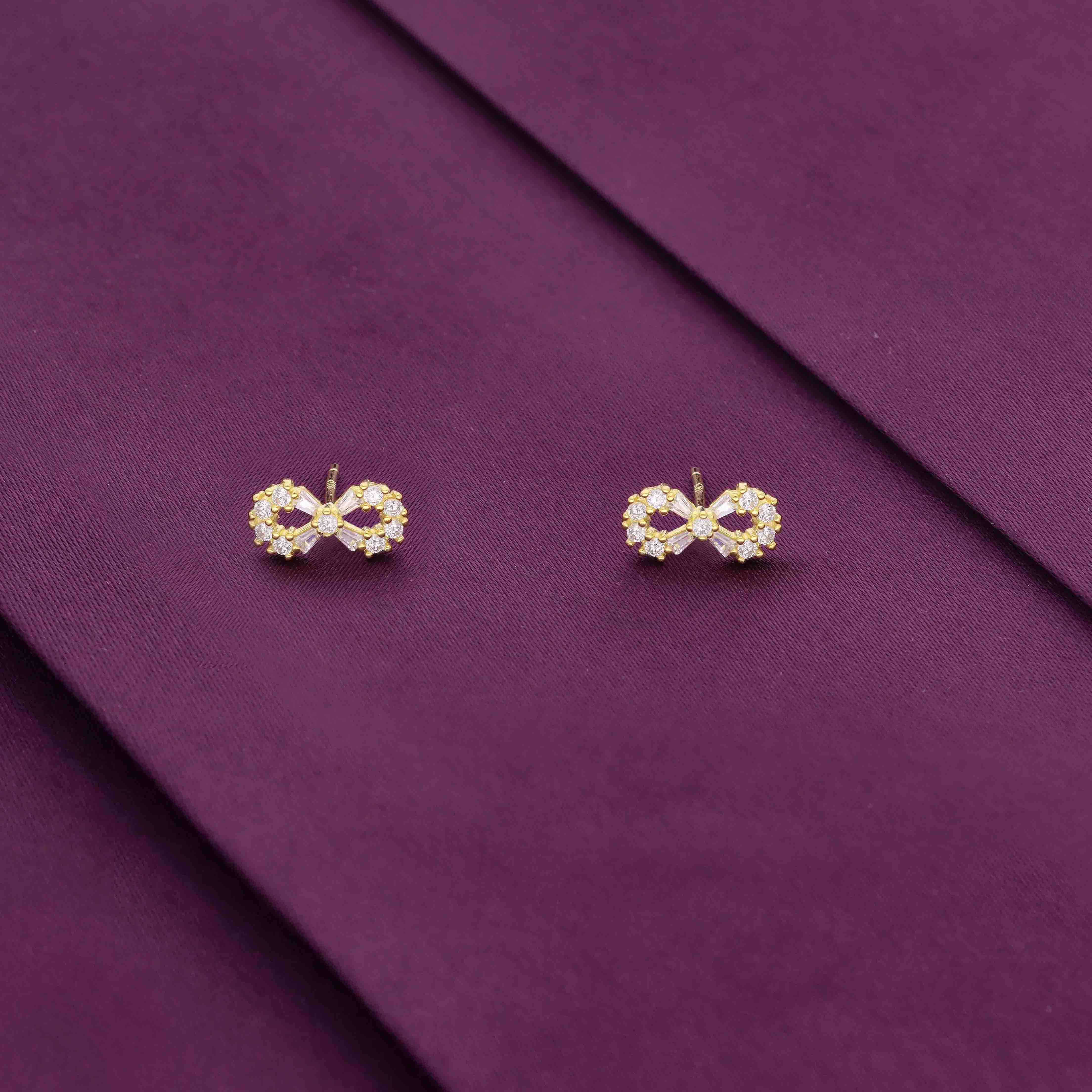 Minimalistic Infinity Stud Earrings - Image 3