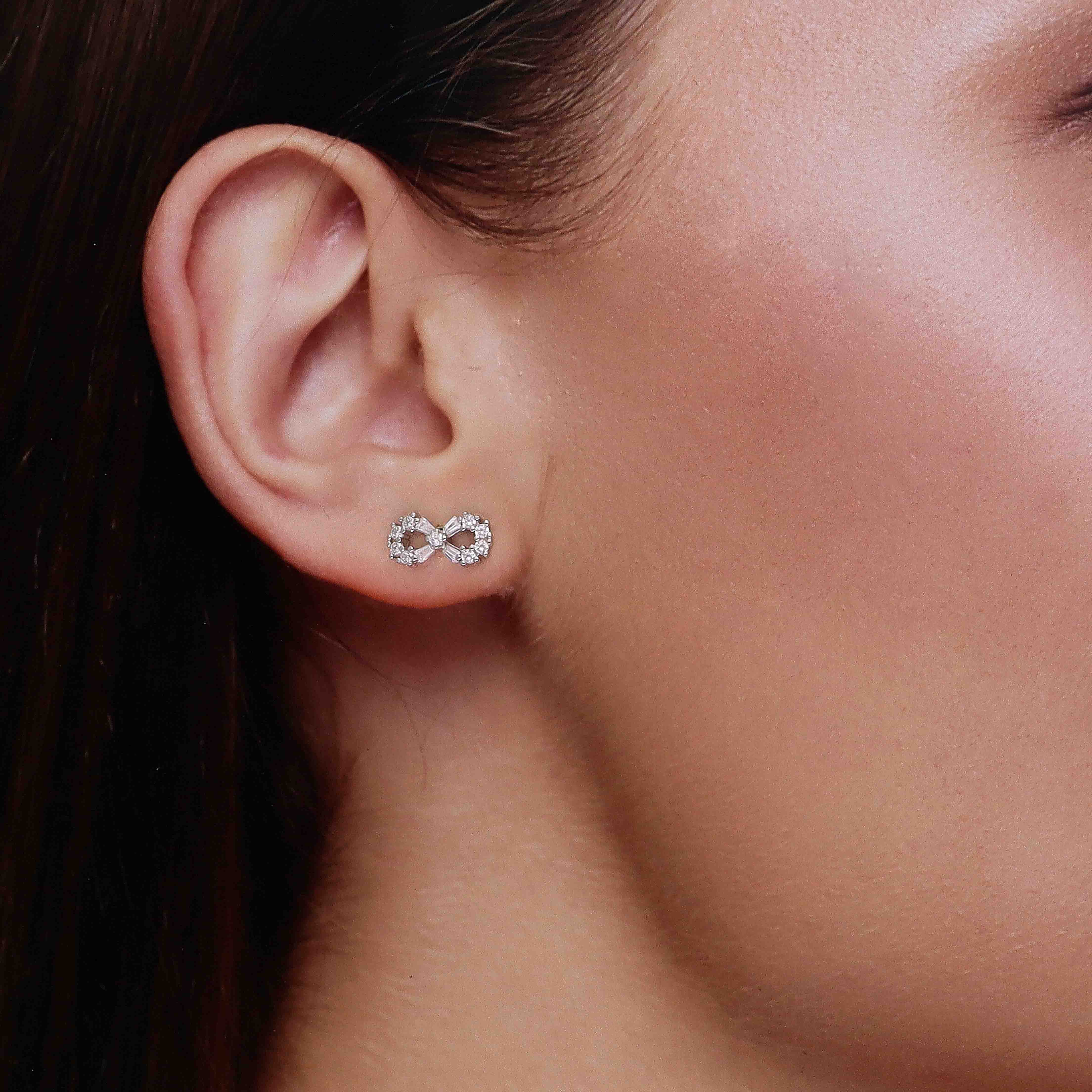 Minimalistic Infinity Stud Earrings - Image 4