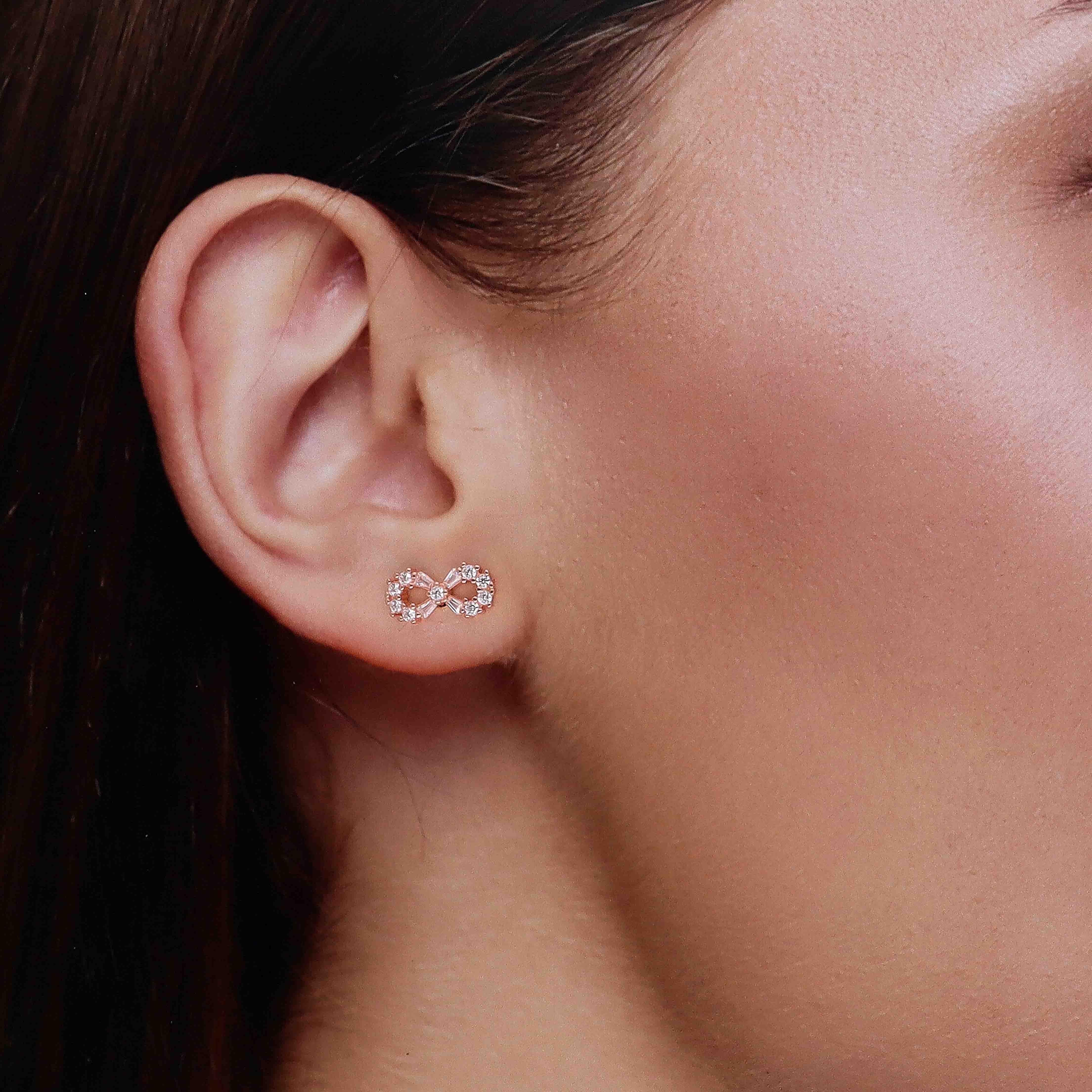 Minimalistic Infinity Stud Earrings - Image 5