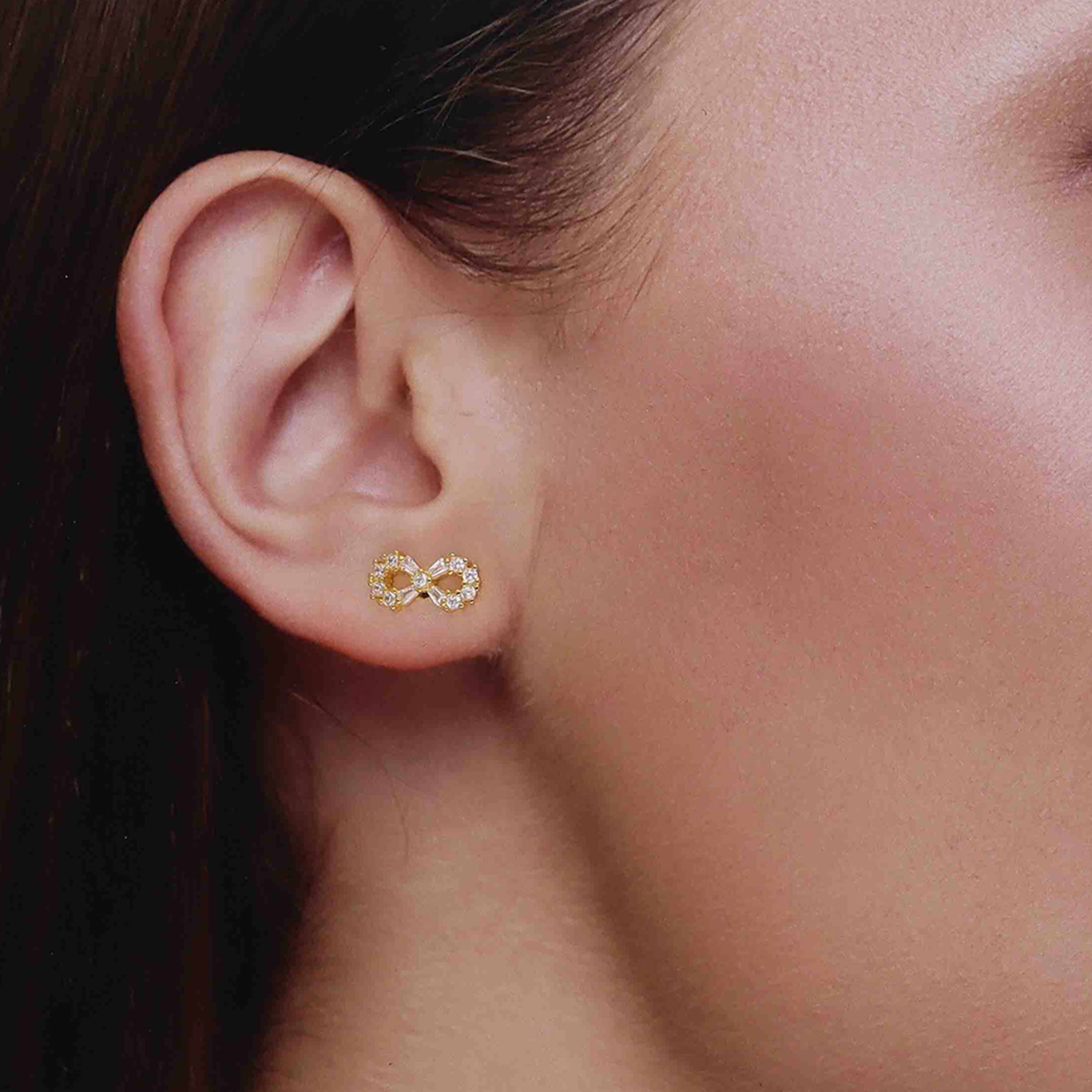 Minimalistic Infinity Stud Earrings - Image 6