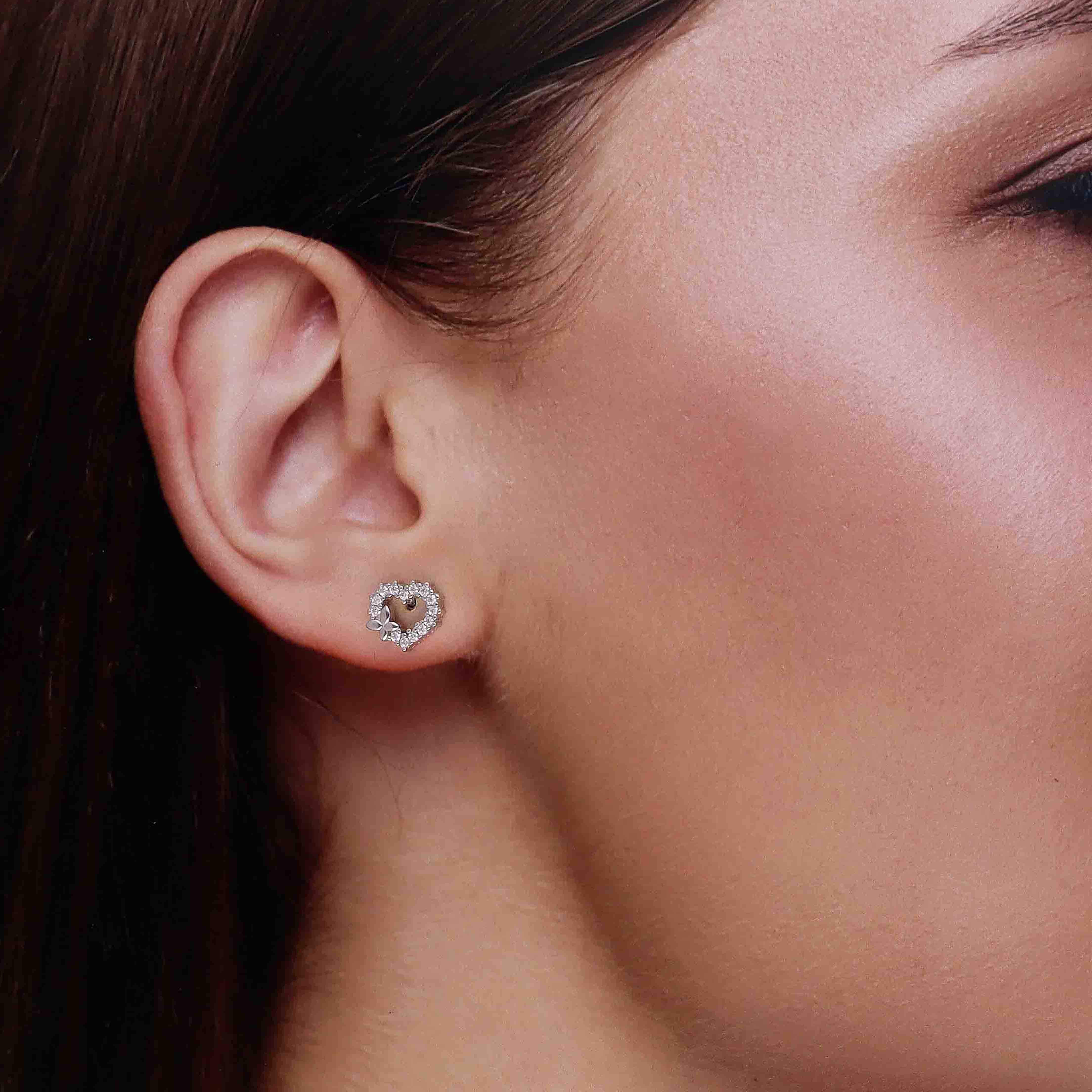 Minimalistic Love Heart  Stud Earring - Image 2